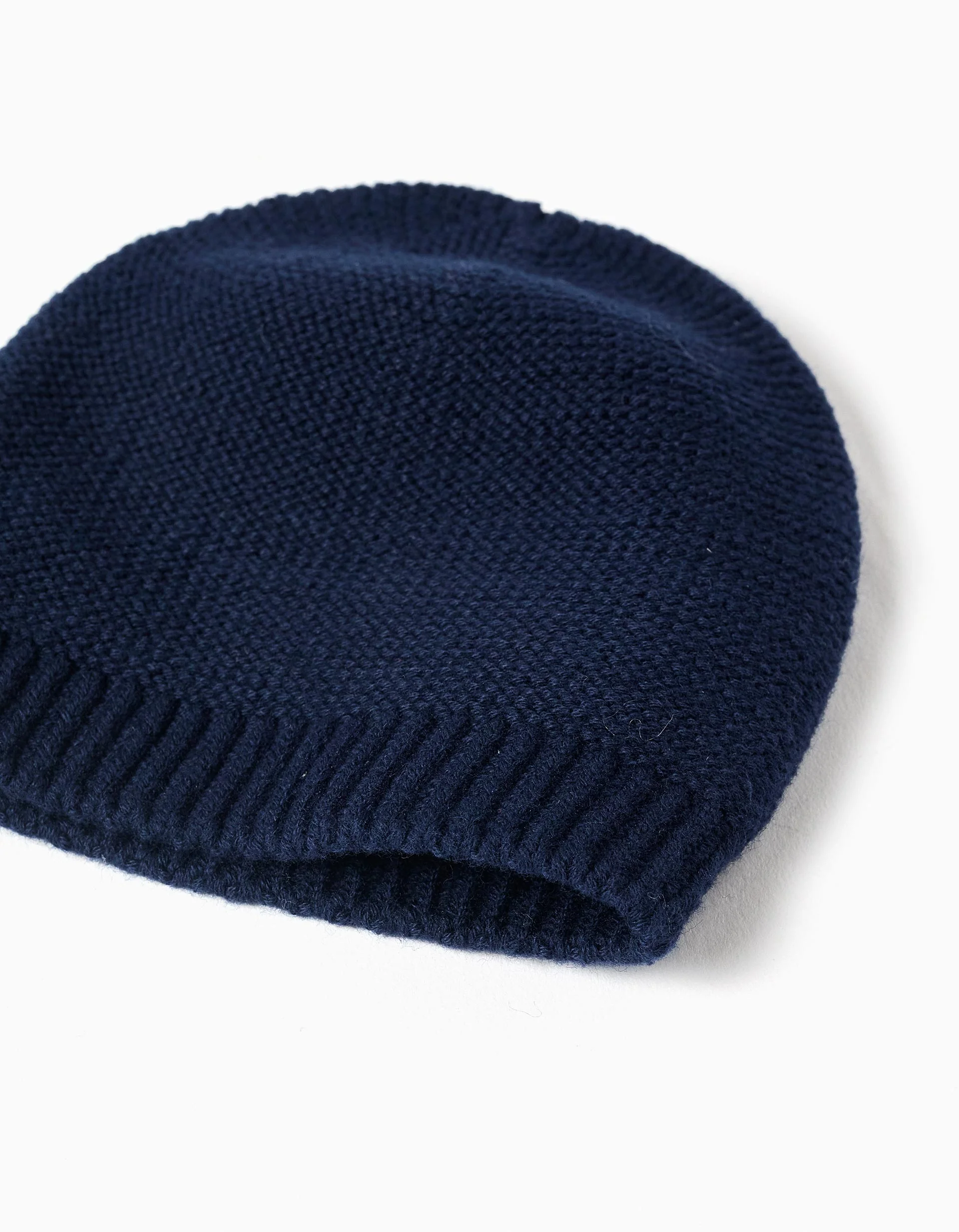 Pack of knitted beanie + gloves for newborn, dark blue