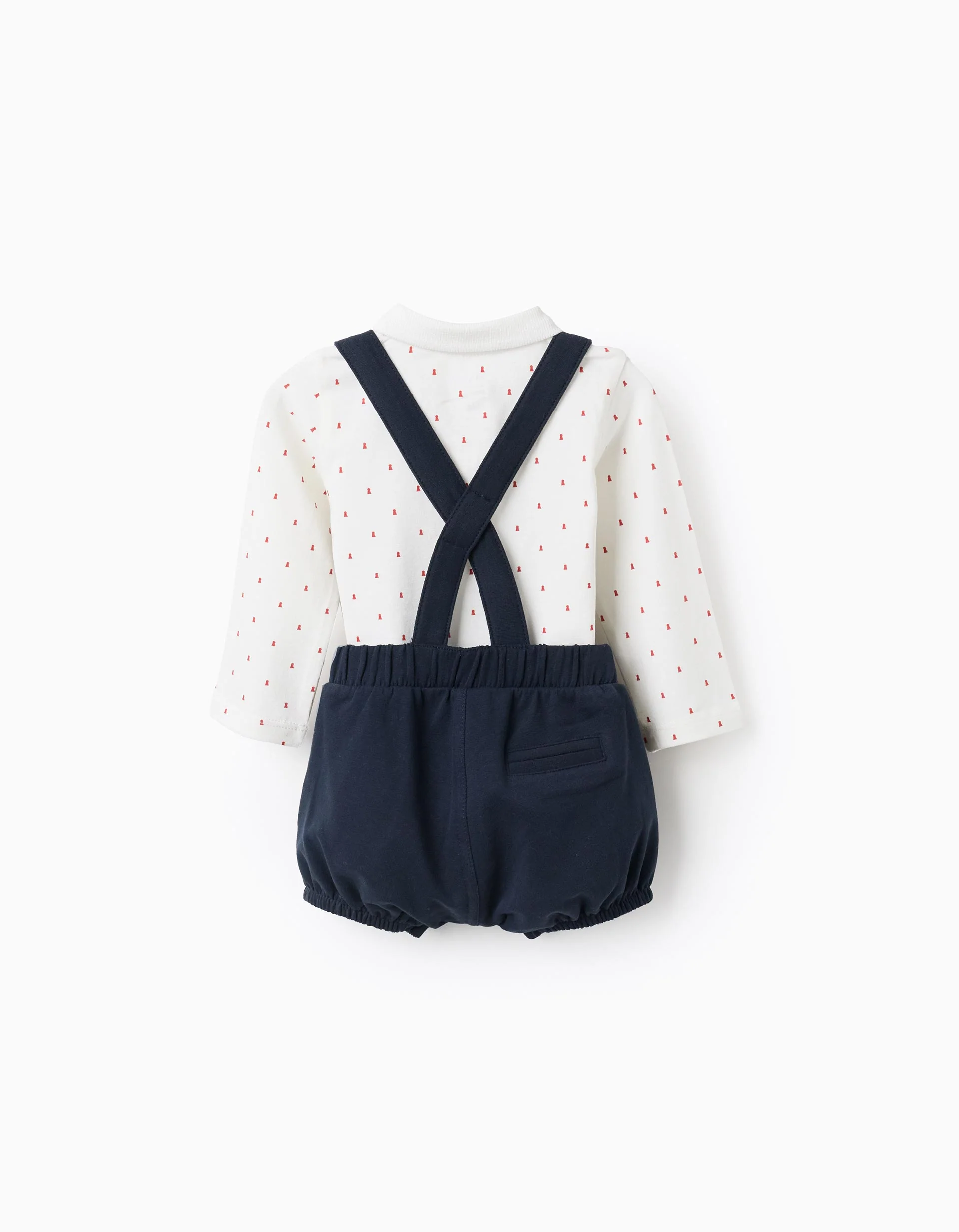 Bodysuit + Jumpsuit for Newborns 'Keys', White/Blue
