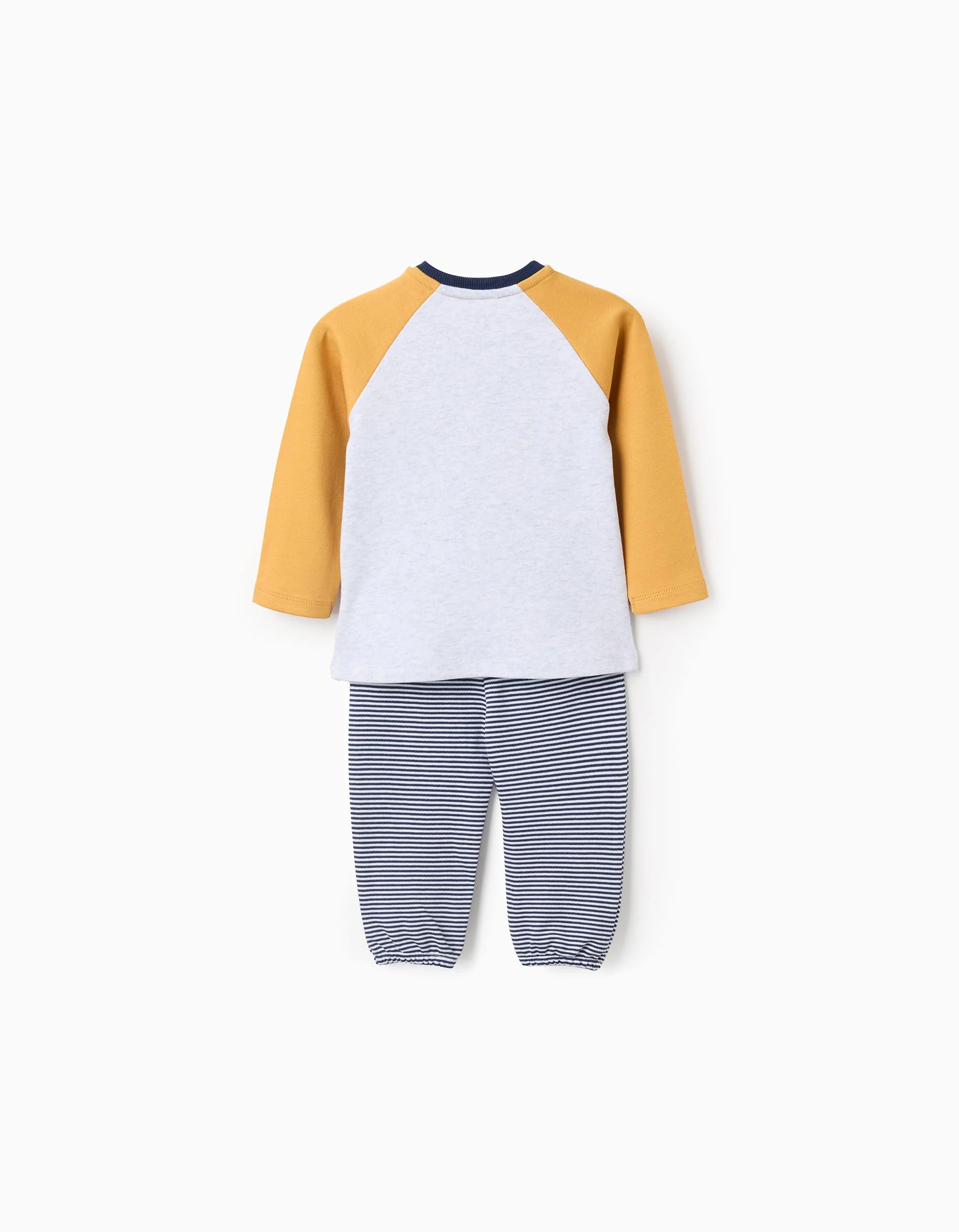 Cotton Pyjama with Ears for Baby Boys, Grey/Yellow