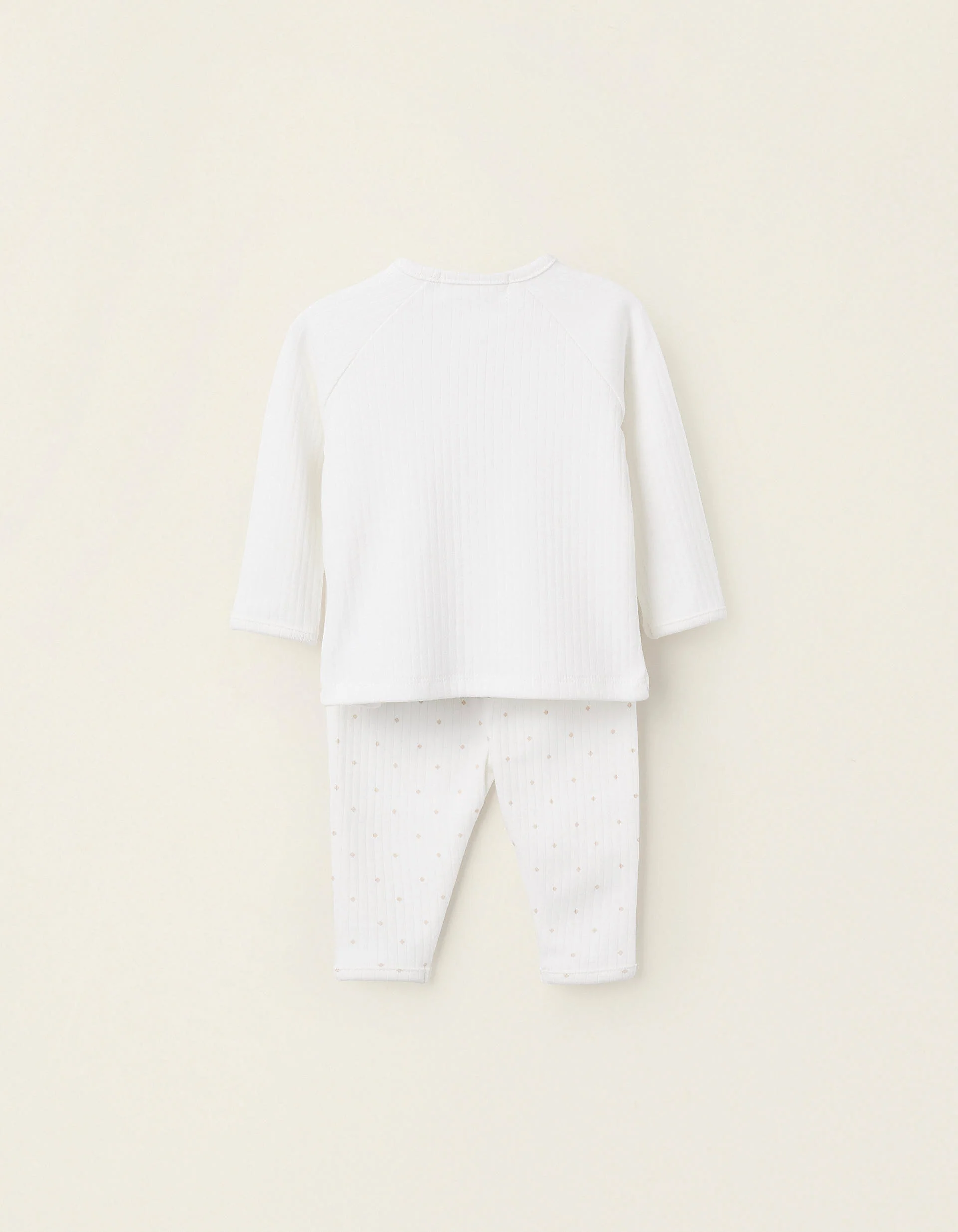 2-Piece Set Ribbed for Newborn Girls 'Peek-a-Boo', White