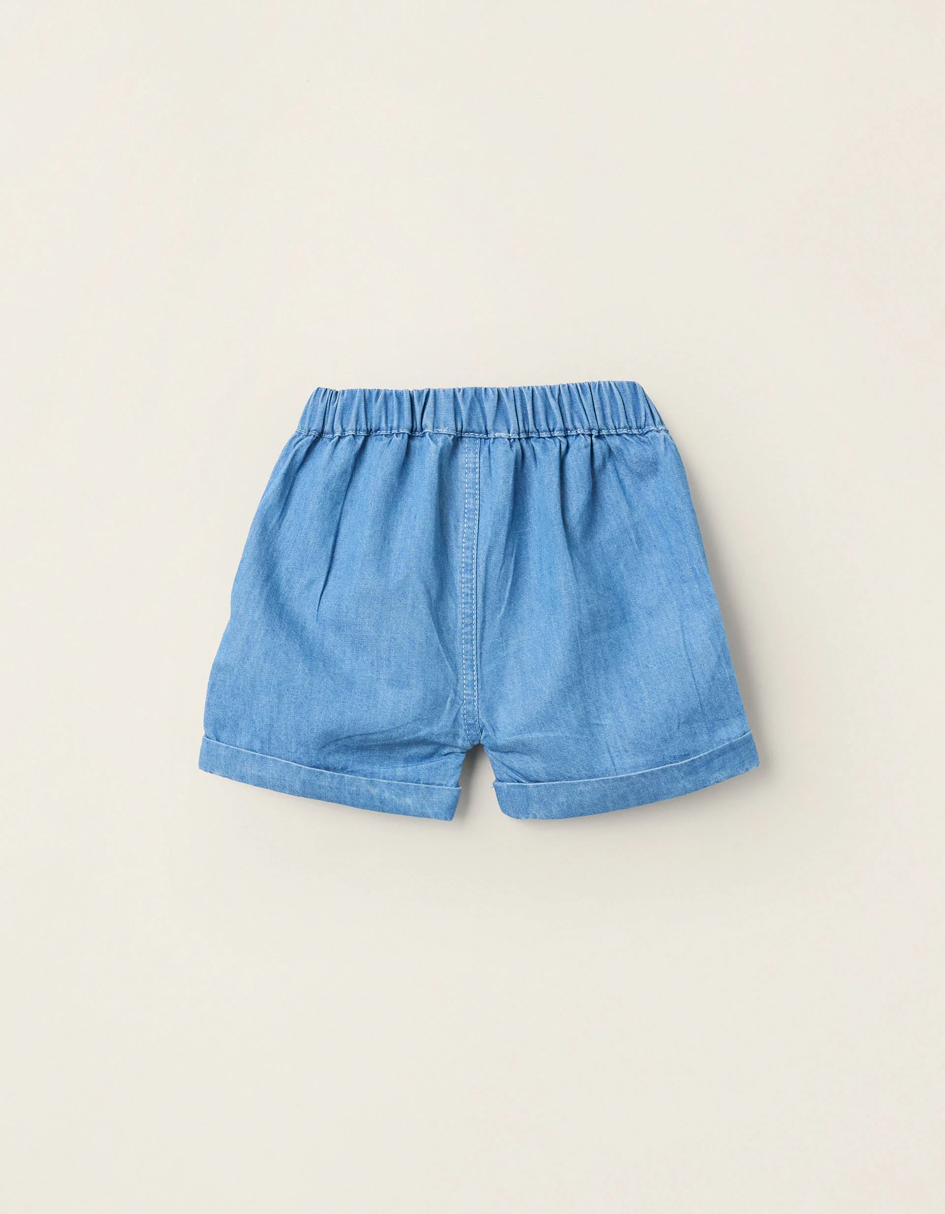 Light Cotton Denim Shorts for Newborns, Blue