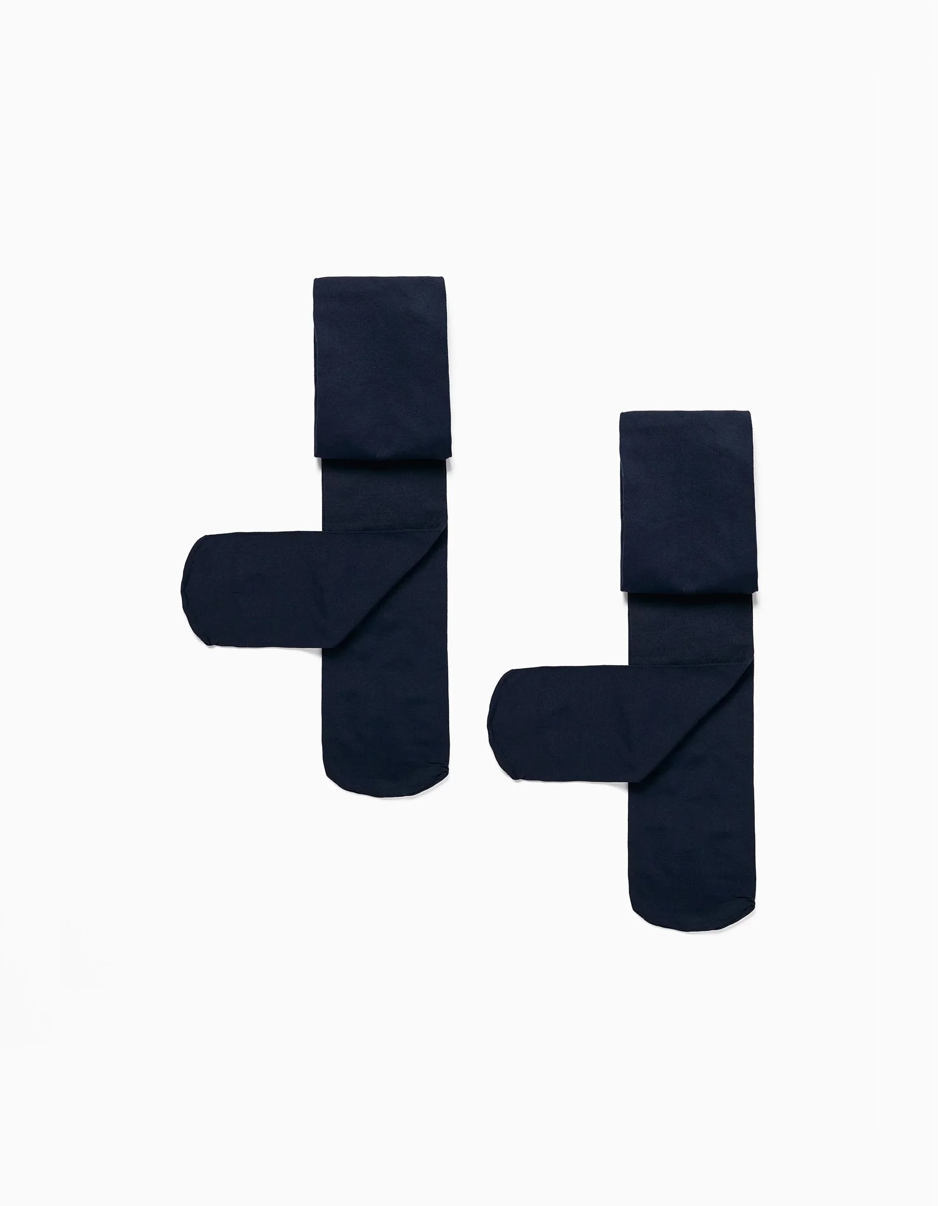 Pack of 2 40Den Microfiber Tights for Baby Girls, Dark Blue