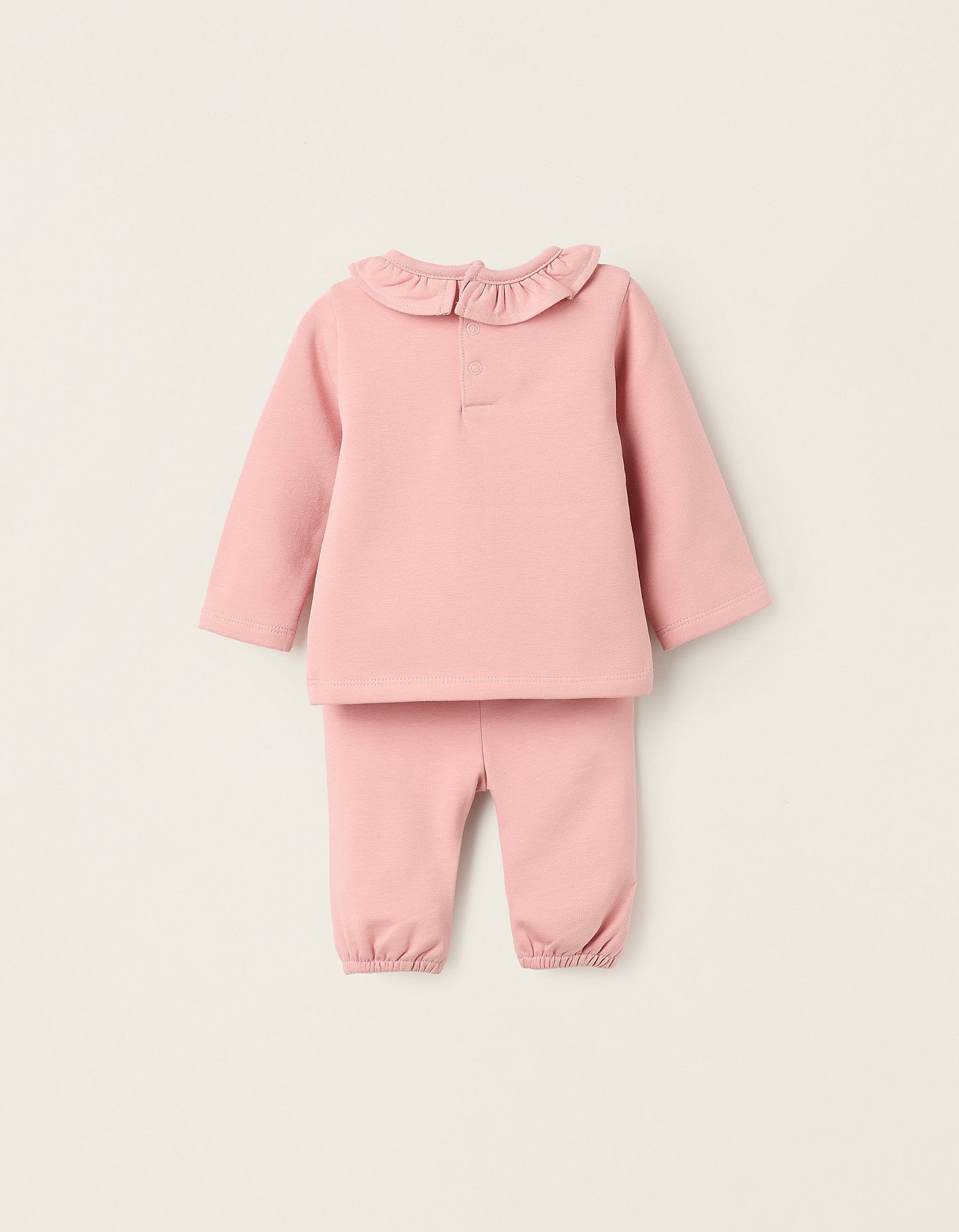 Sweatshirt + Footed Trousers for Newborn Girls 'Play', Pink