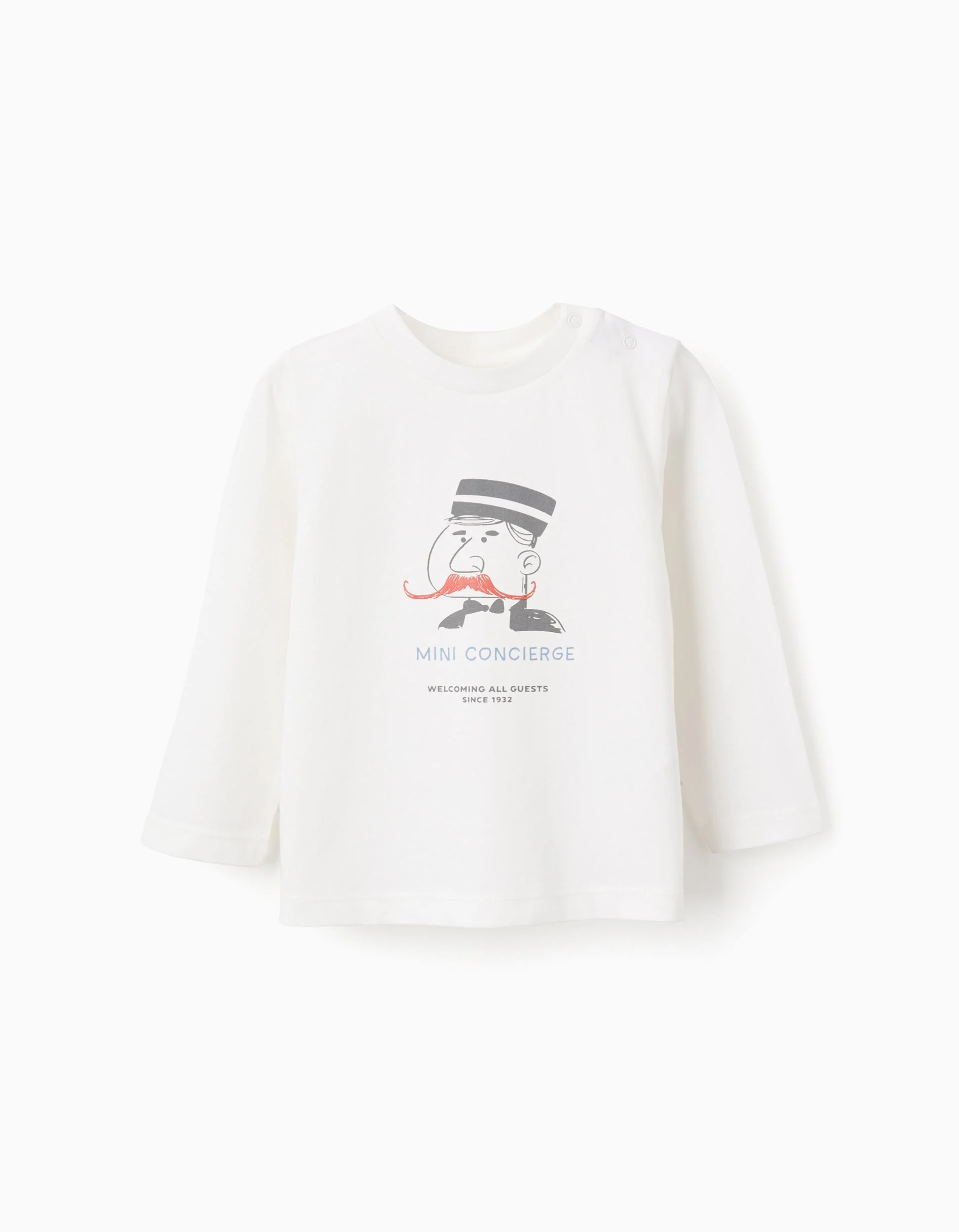 Long Sleeve T-Shirt for Baby Boys 'Mini Concierge', White