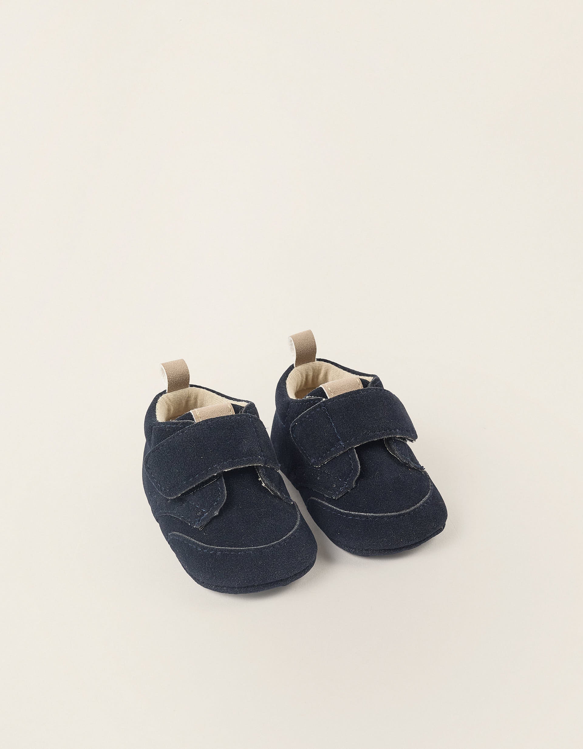 Suedine Boots with Touch-fastening Strap for Newborns, Blue