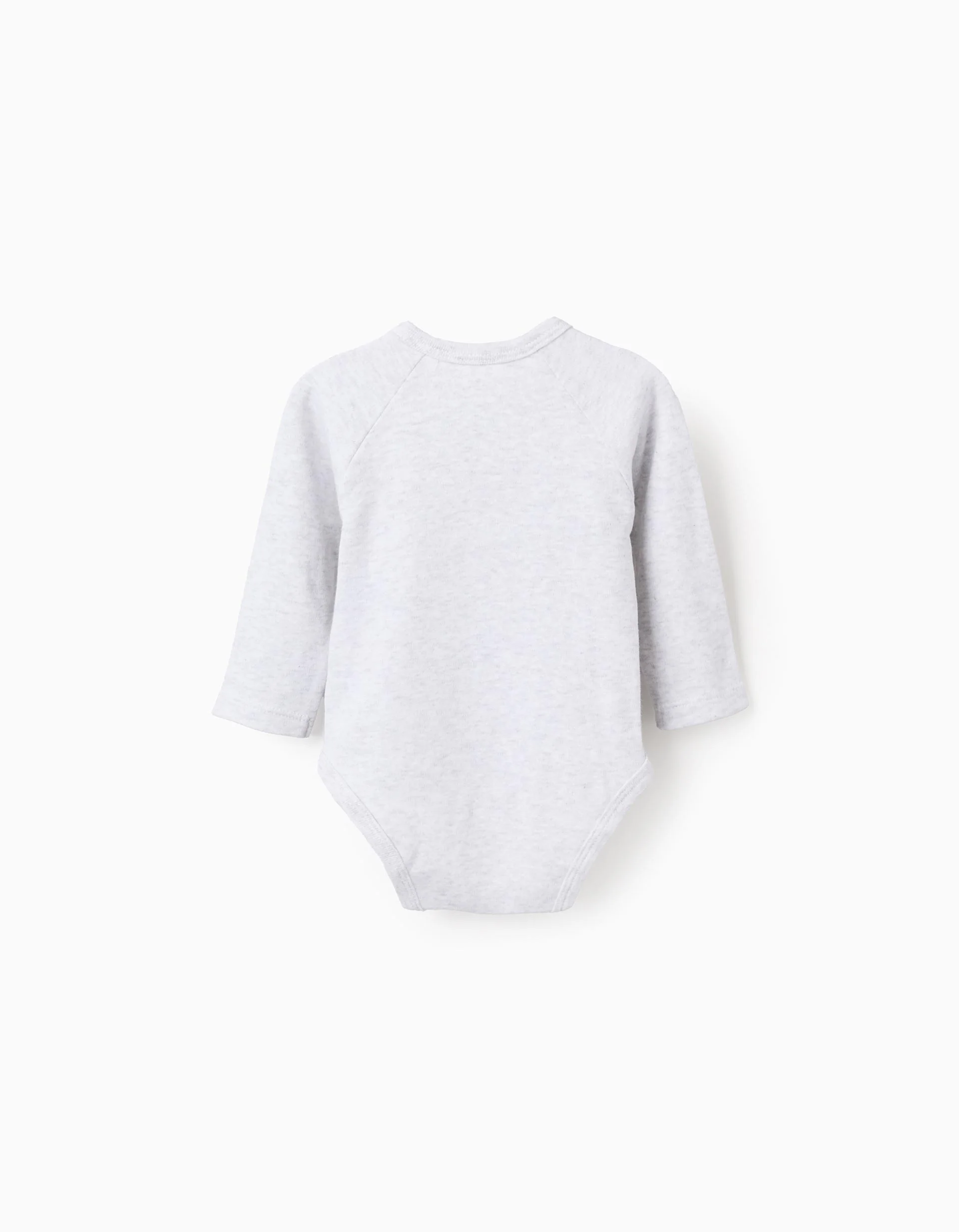 Pack of 4 Wrapover Bodysuits for Newborns and Babies, White/Grey