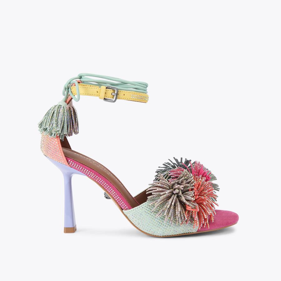 Kurt Geiger Pom Pom Tie Ankle Heel