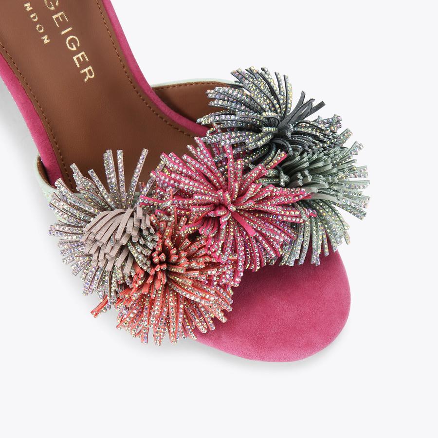 Kurt Geiger Pom Pom Tie Ankle Heel