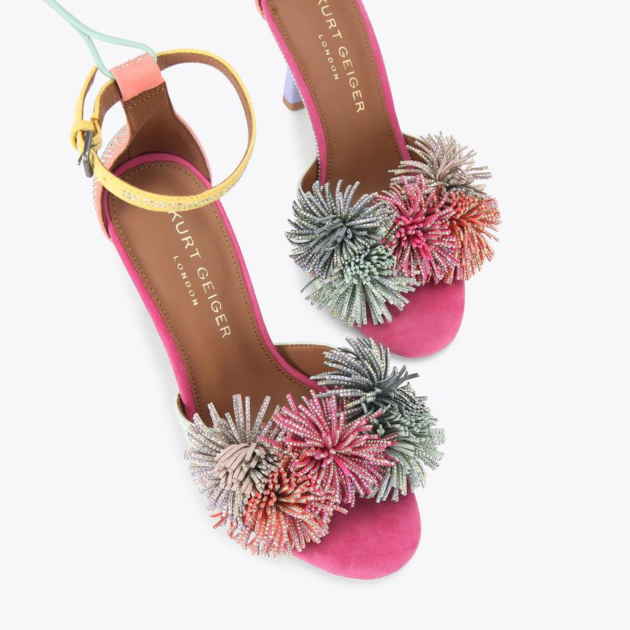Kurt Geiger Pom Pom Tie Ankle Heel
