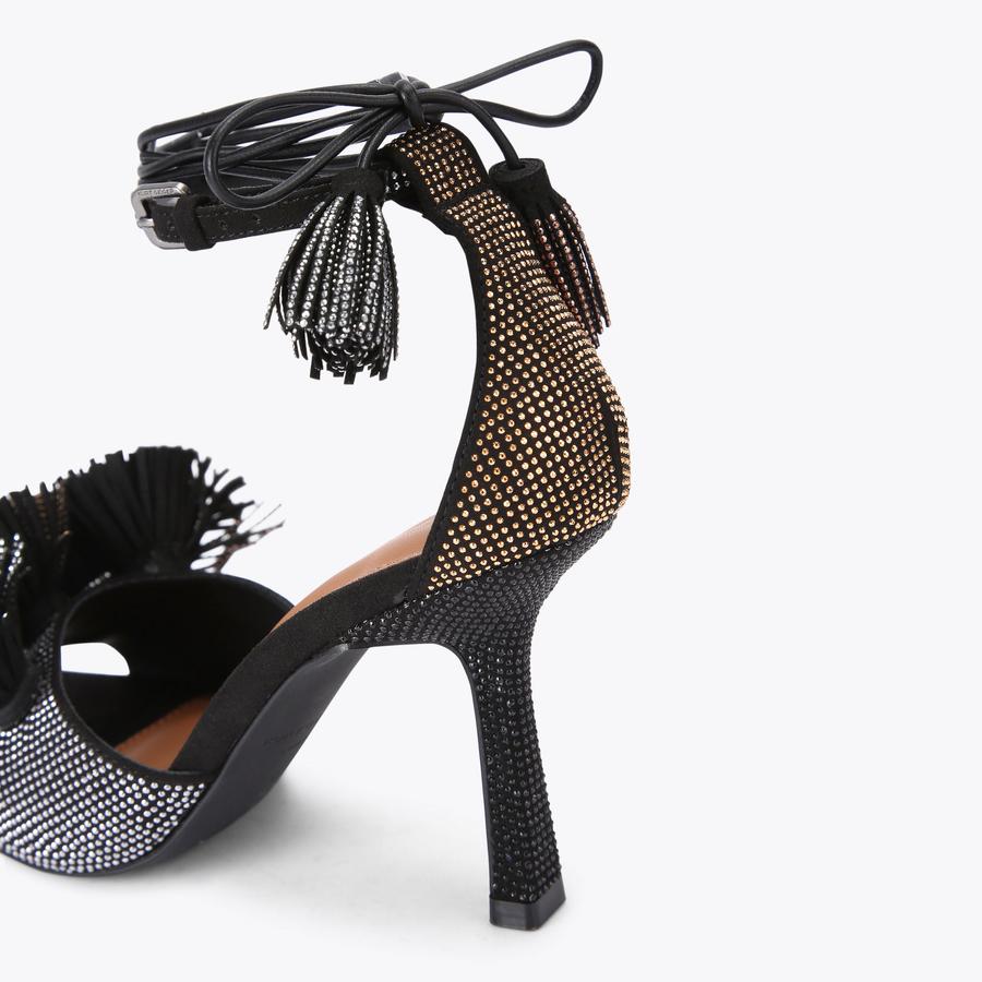 Kurt Geiger Pom Pom Ankle Tie Sandal