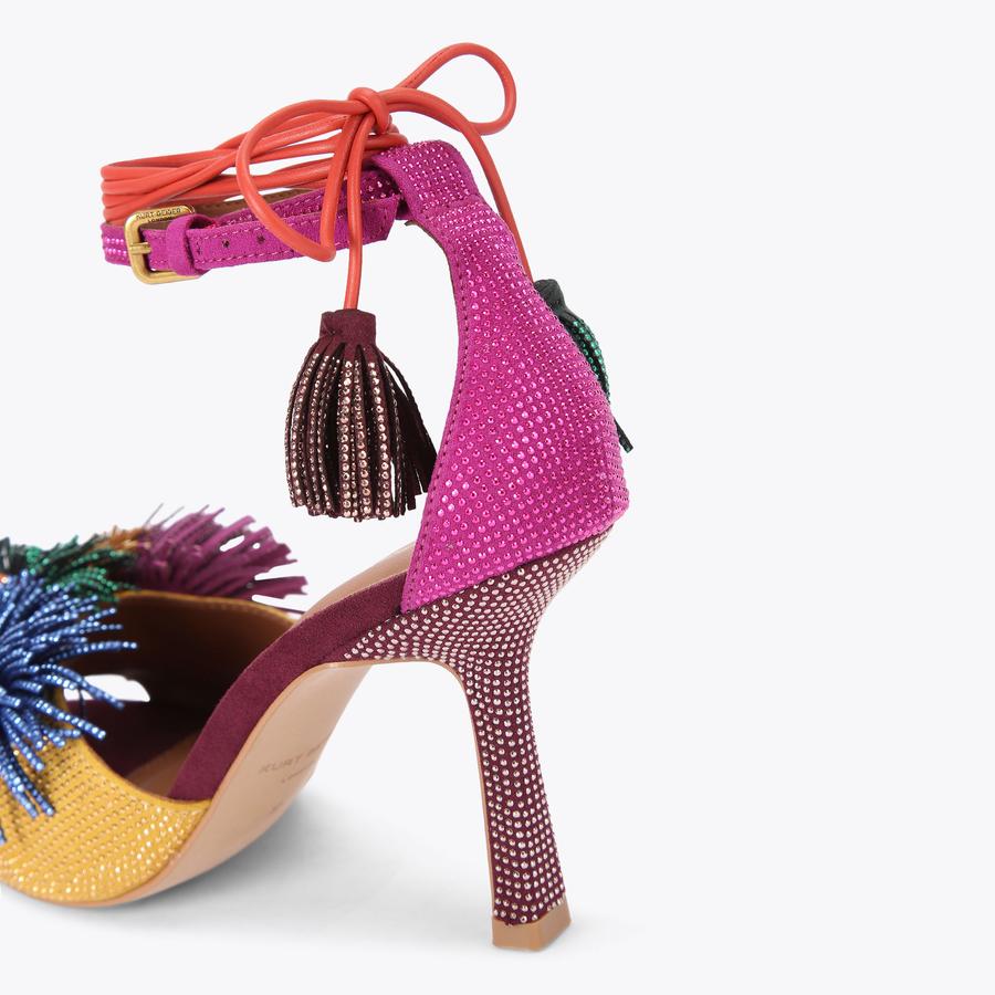 Kurt Geiger Pom Pom Ankle Tie Sandal