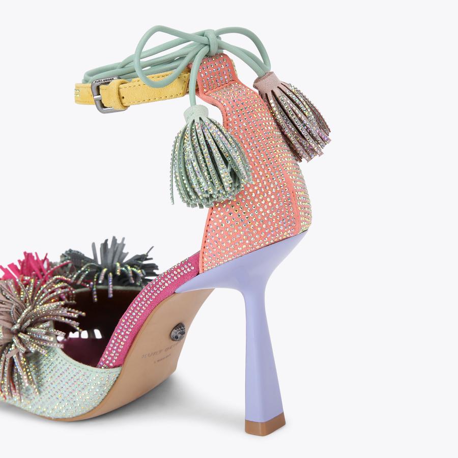 Kurt Geiger Pom Pom Tie Ankle Heel