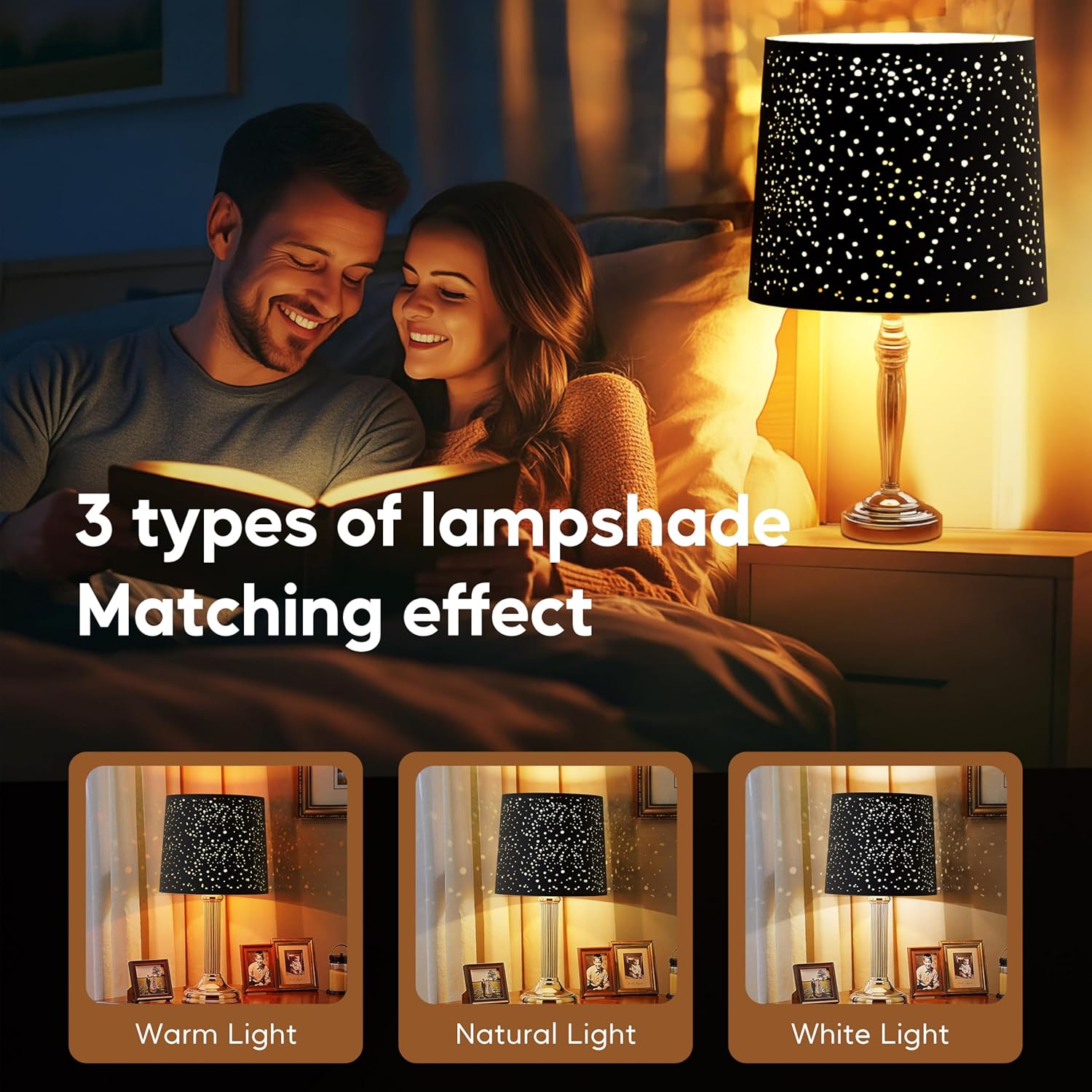 Large Lamp Shade, metal lamp shade,drum lamp shades,replacement lamp shades For Table Lamp Floor Lamps,Gothic Style Lamp Shade,12x14x10 inches, Sky Stars Design, Black and Bronze.