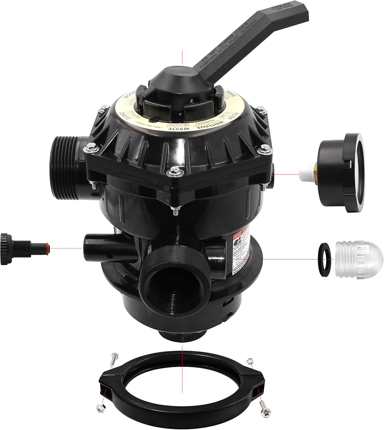 RDIYIN 262506 1-1/2-Inch 6-Way Clamp Style Valve,Compatible with Pool and Spa Sand Filter,Aftermarket Part.