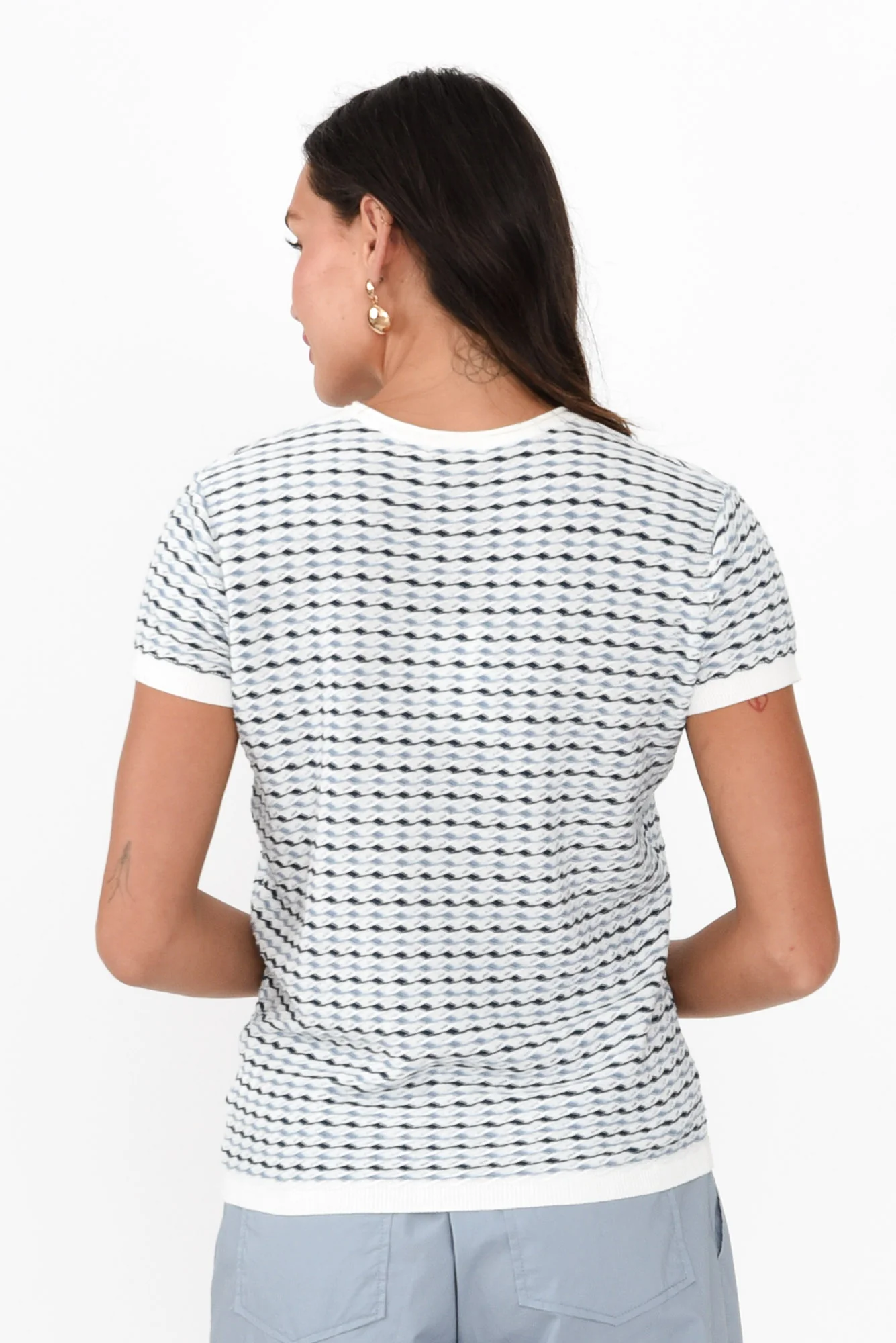 Ziggy Blue Stripe Cotton Knit Tee