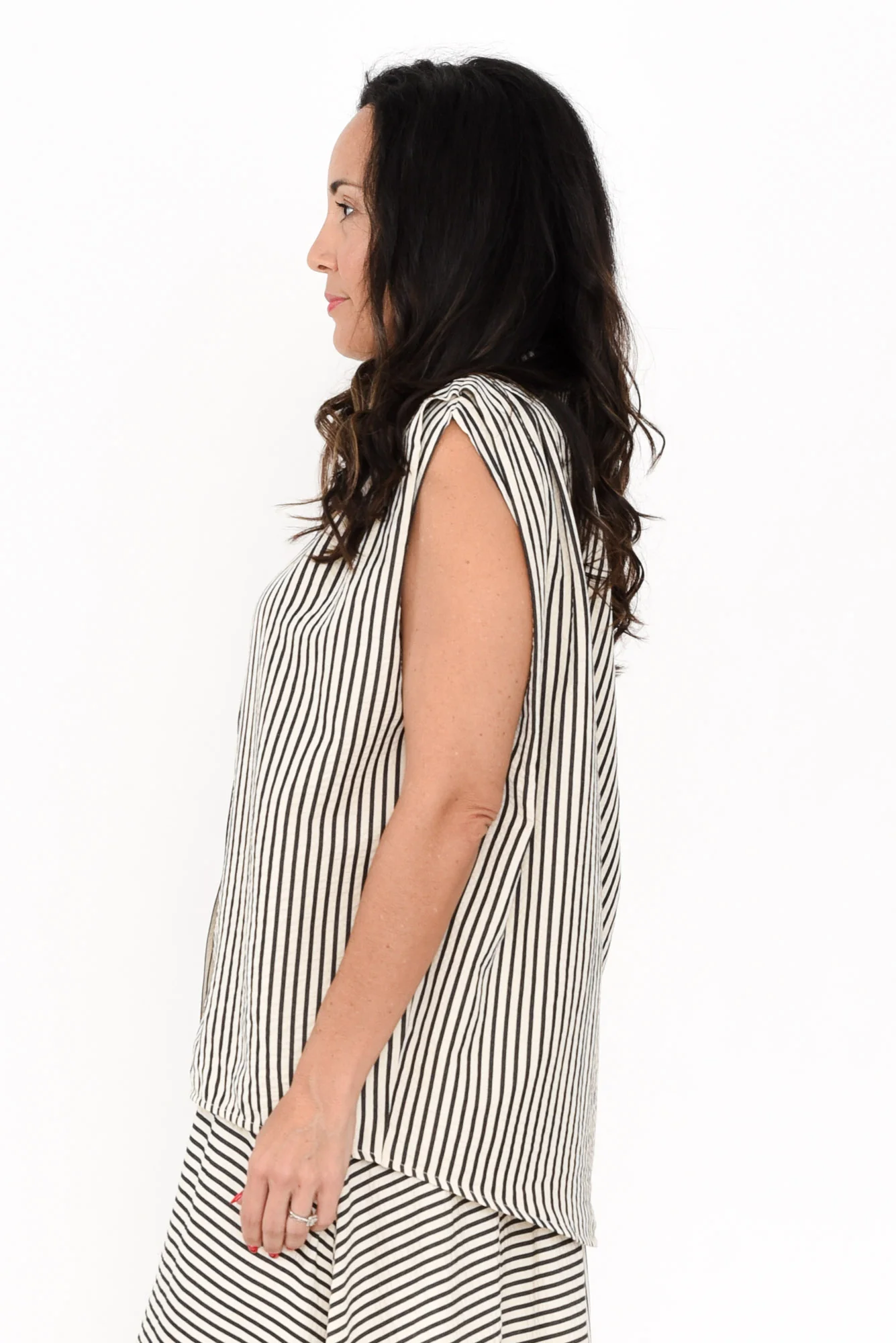 Charlie Black Stripe Sleeveless Shirt