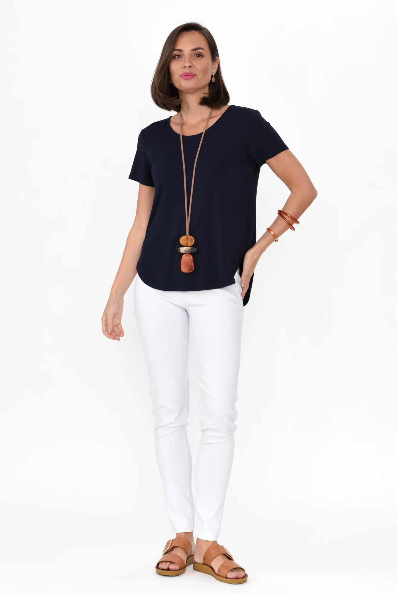 Janis Navy Bamboo Tee