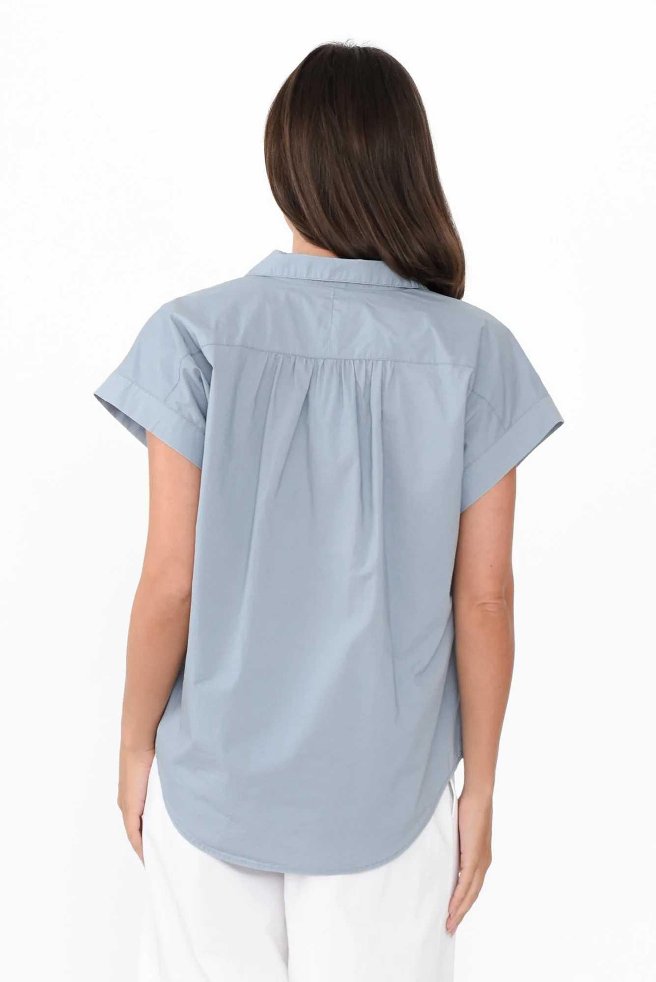 Harlyn Light Blue Cap Sleeve Shirt