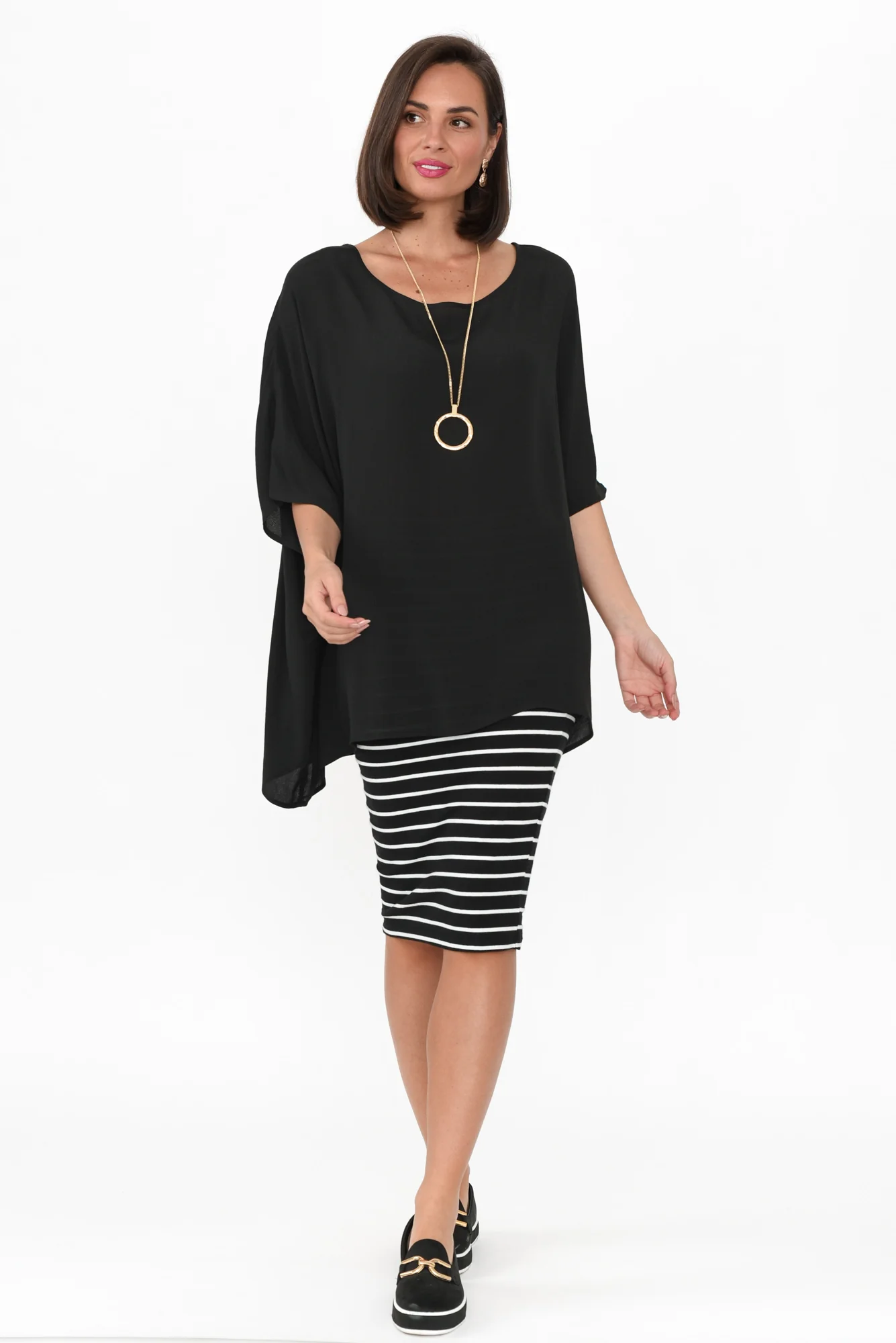 Mali Black Drape Top