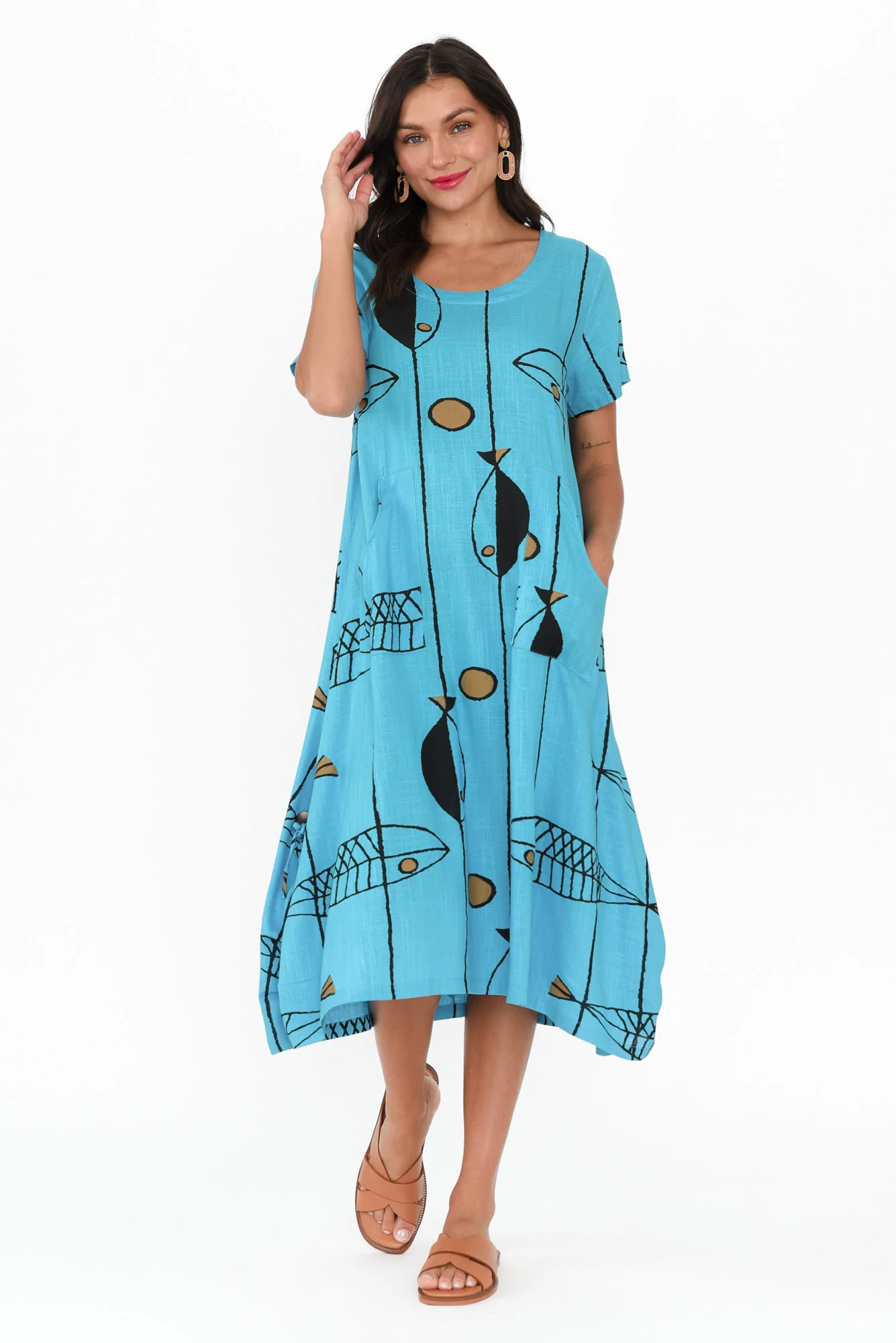 Lula Blue Sea Linen Cotton Dress