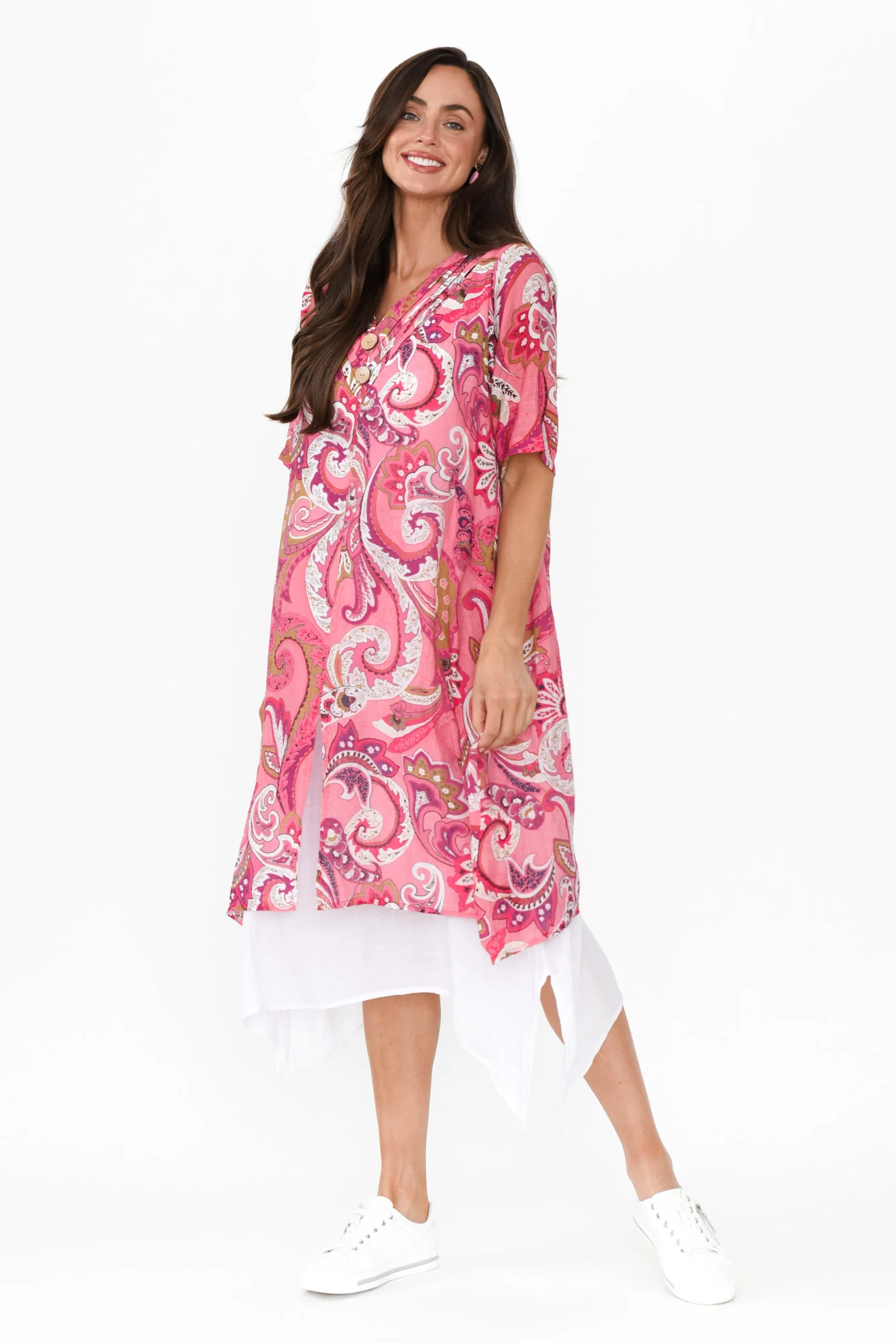 Nala Pink Paisley Layers Dress