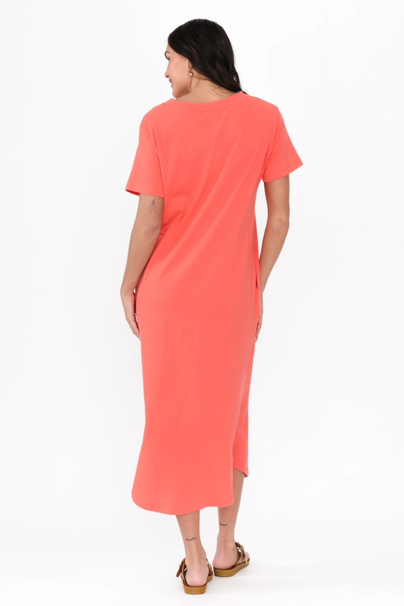 Ottawa Coral Cotton Tee Dress