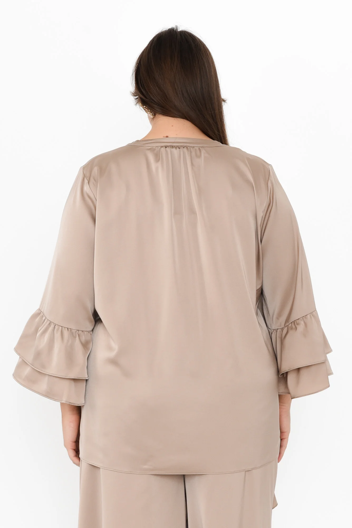 Dancer Taupe Frill Top