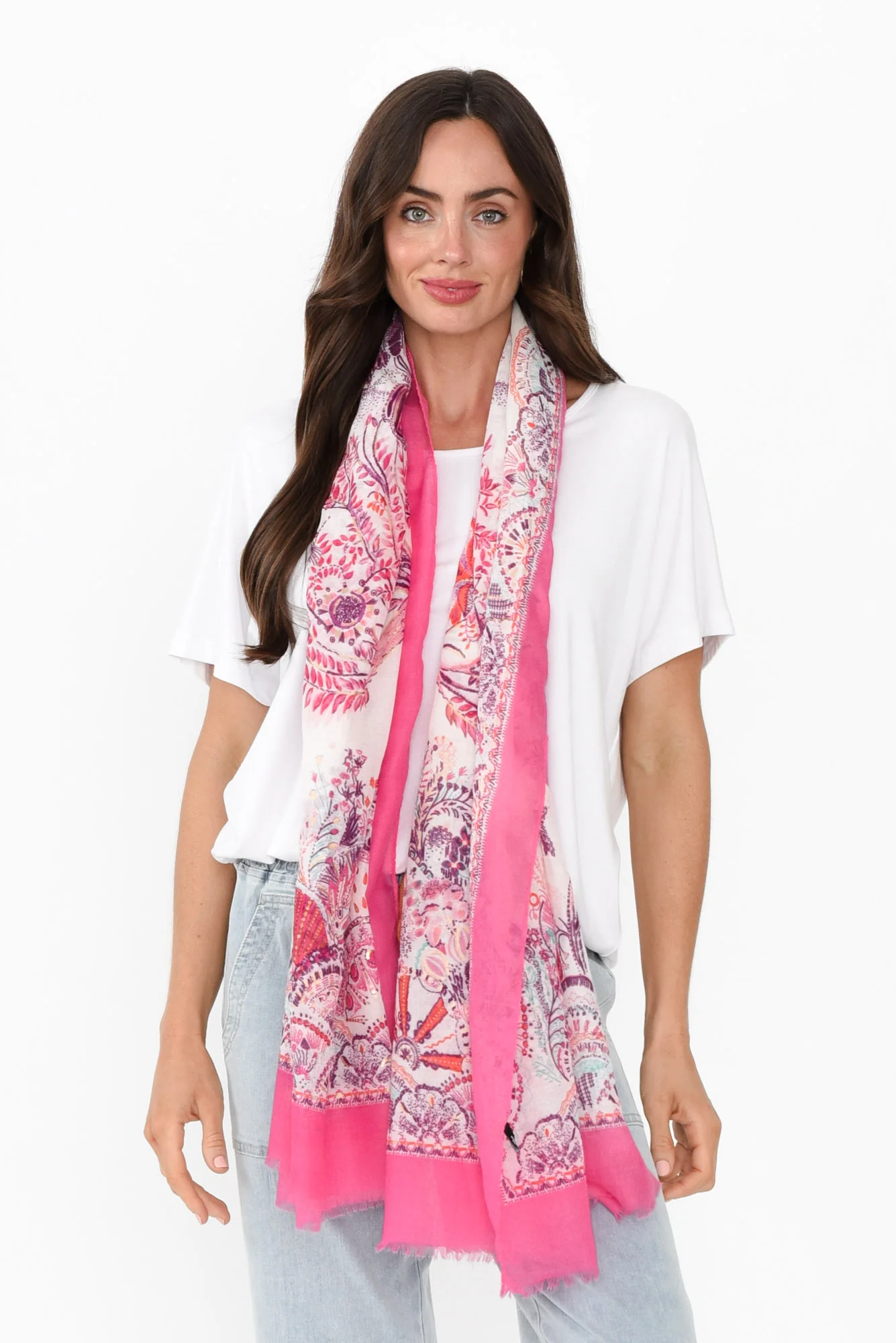 Suzuka Hot Pink Tree Scarf