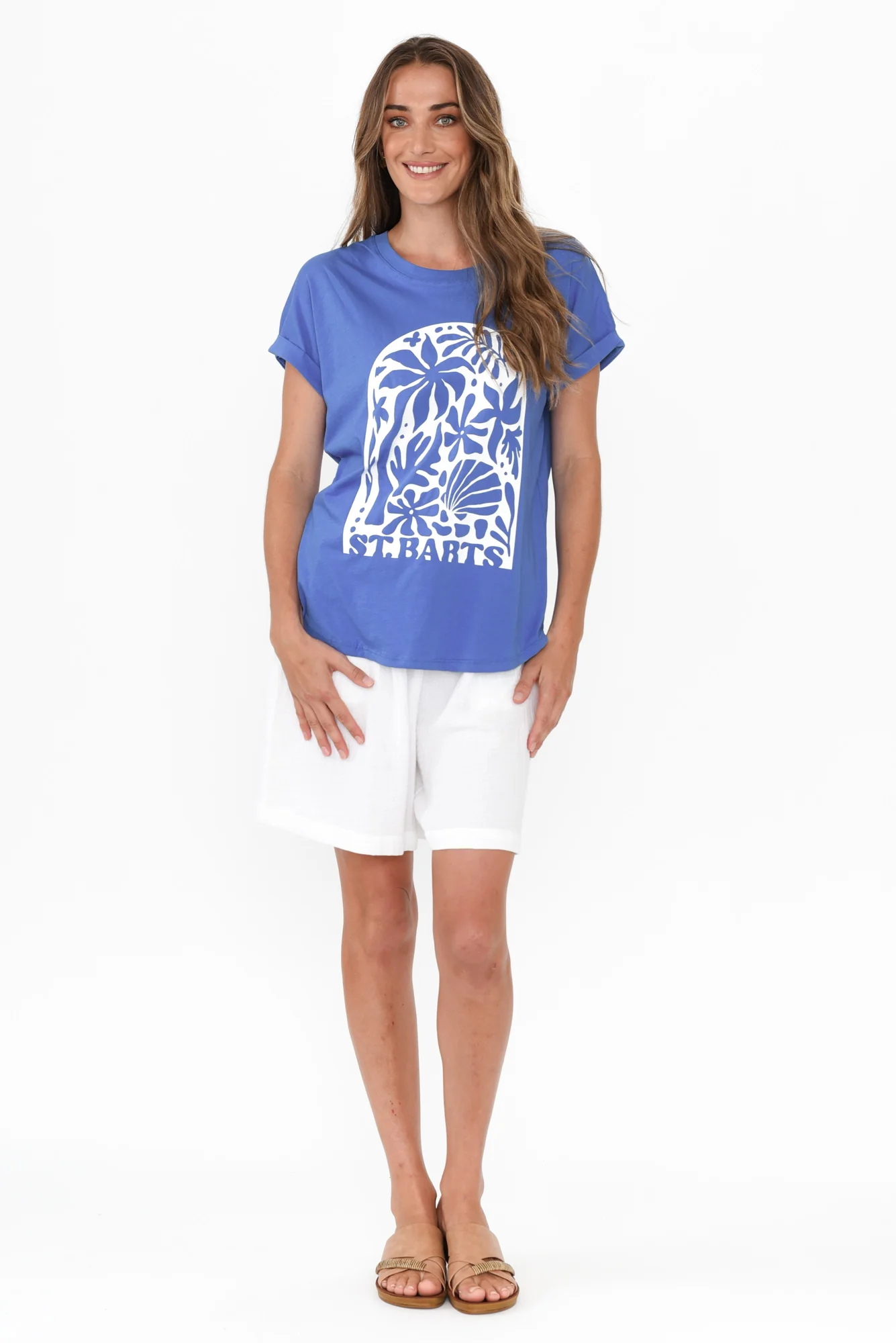 Hailey Blue St Barts Cotton Tee