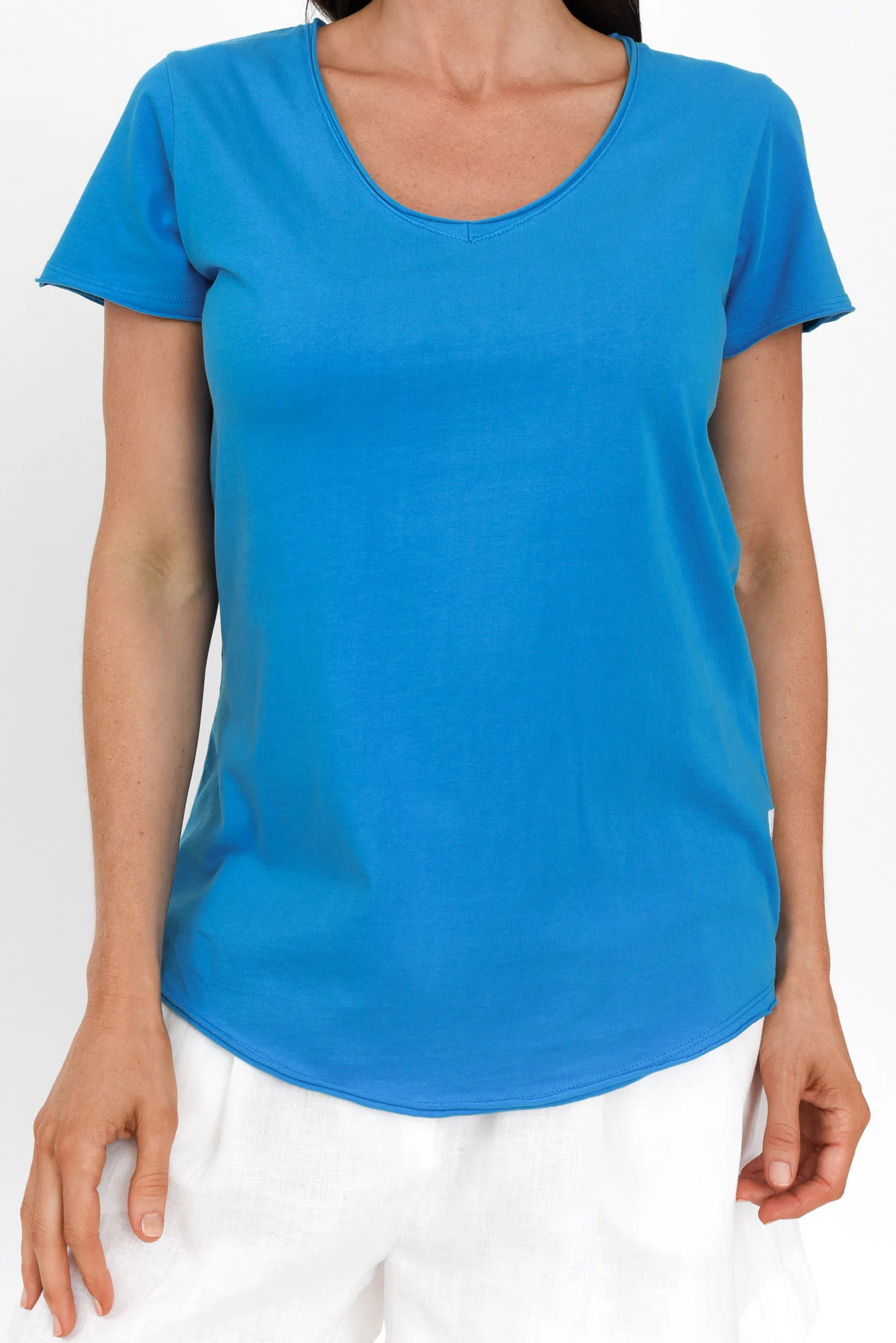 Cobalt Cotton Fundamental Vee Tee