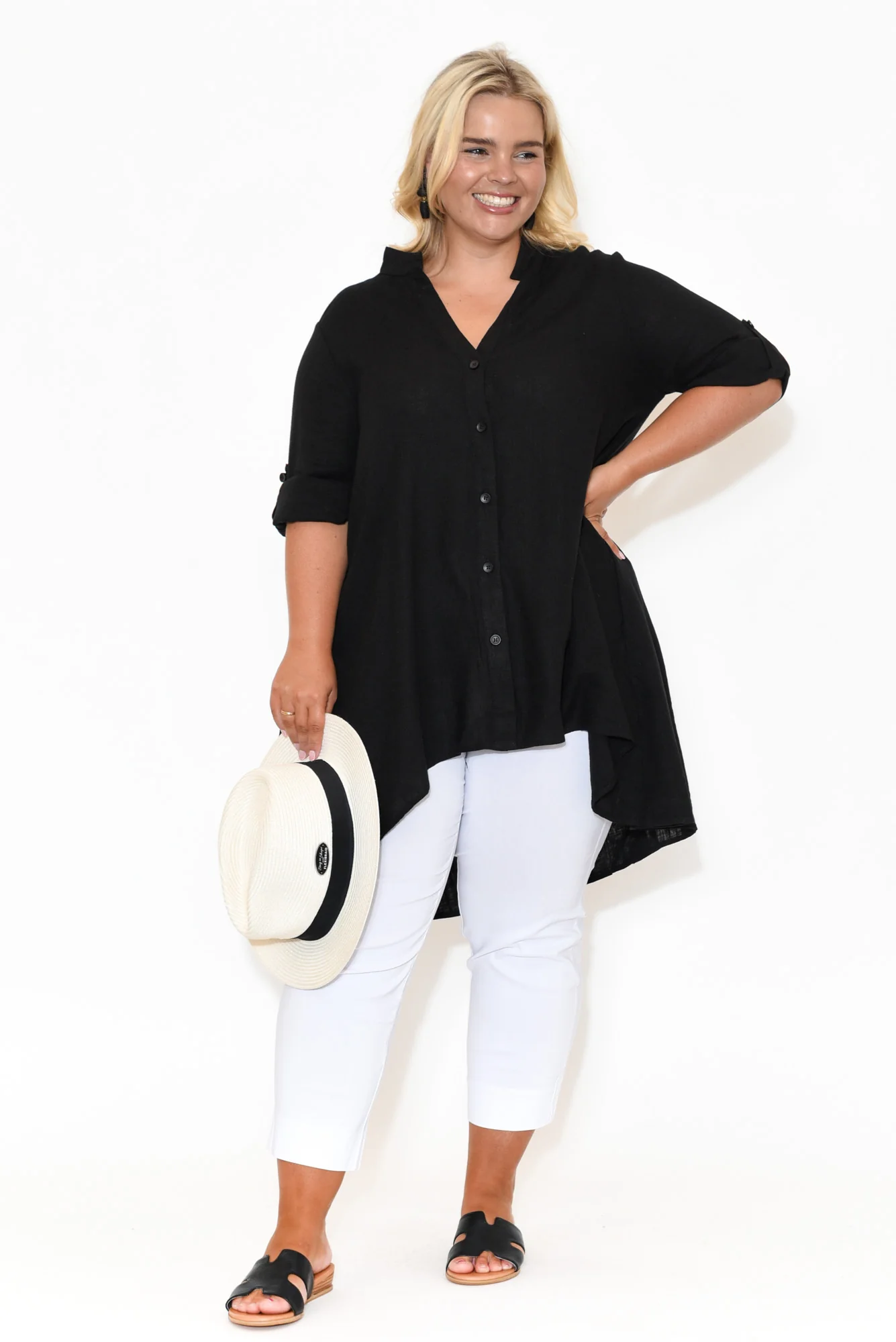 Cody White Stretch Capri Pants