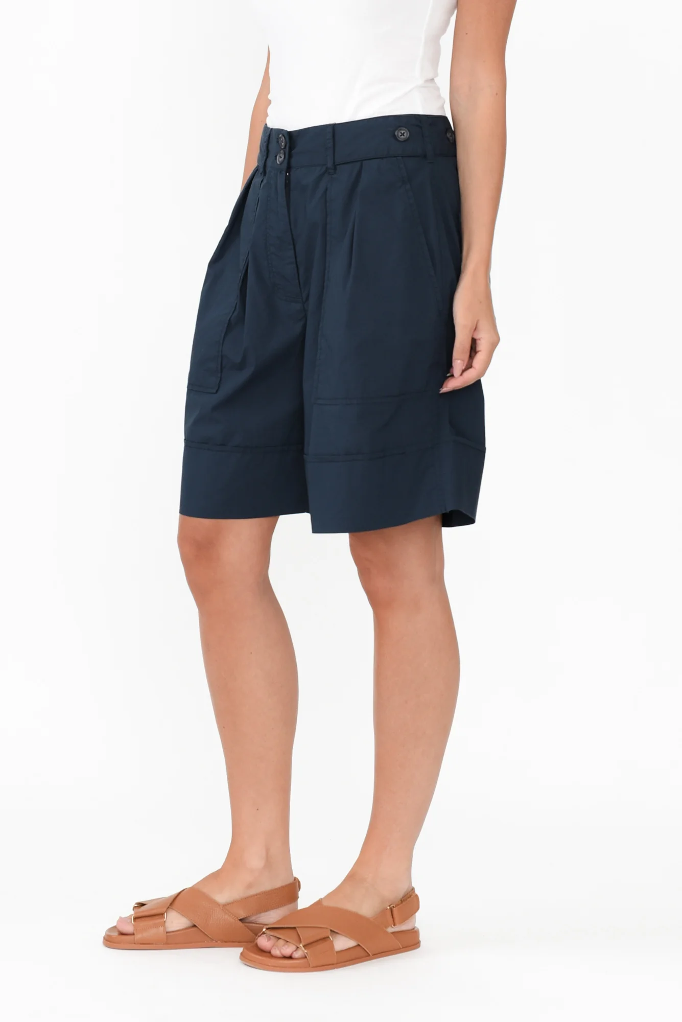 Harlyn Navy Cotton Shorts