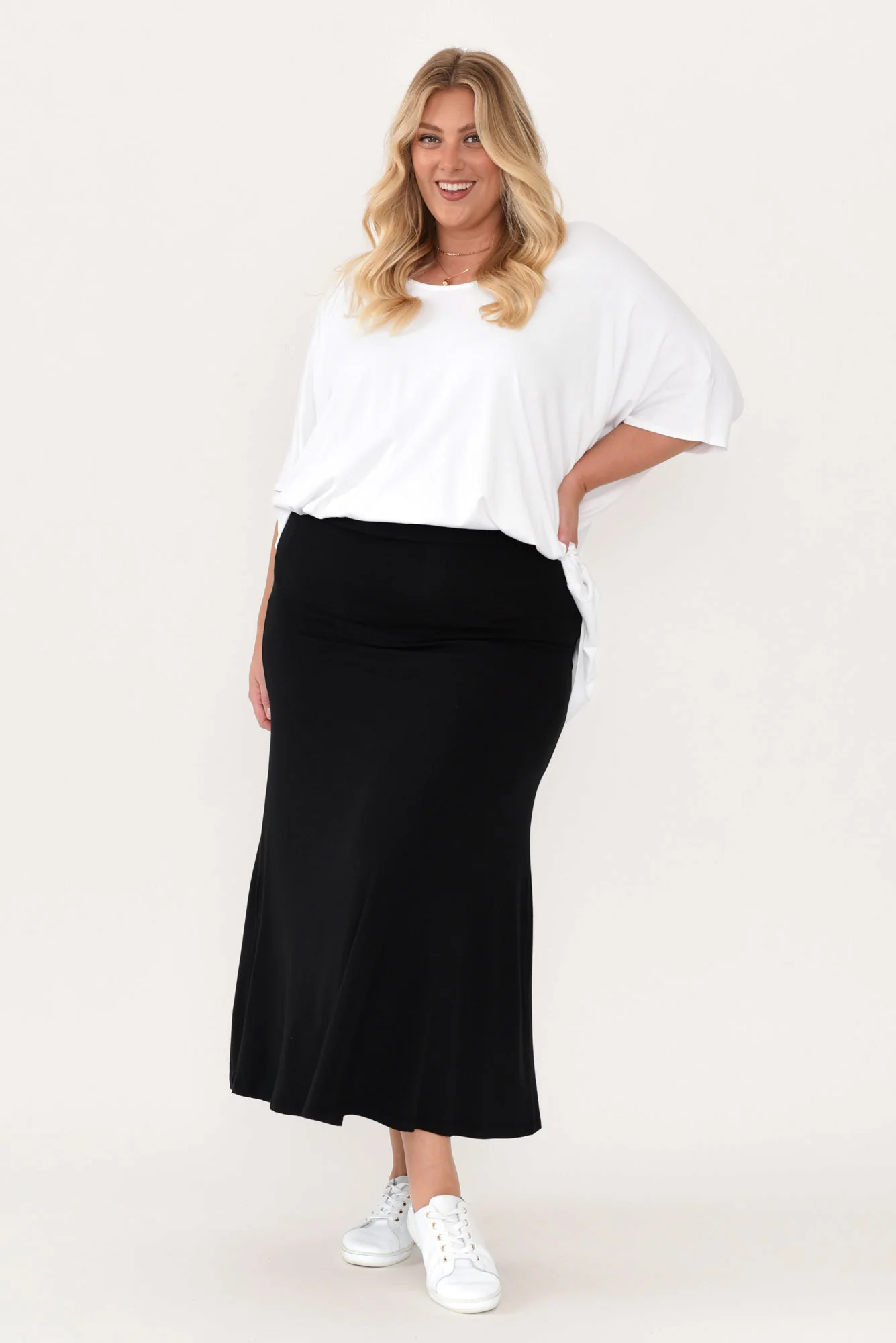 Sorronda White Bamboo Batwing Top