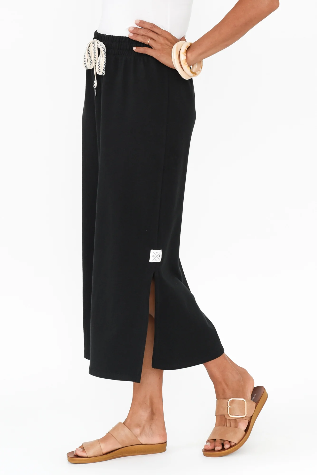 Travel Black Cotton Maxi Skirt