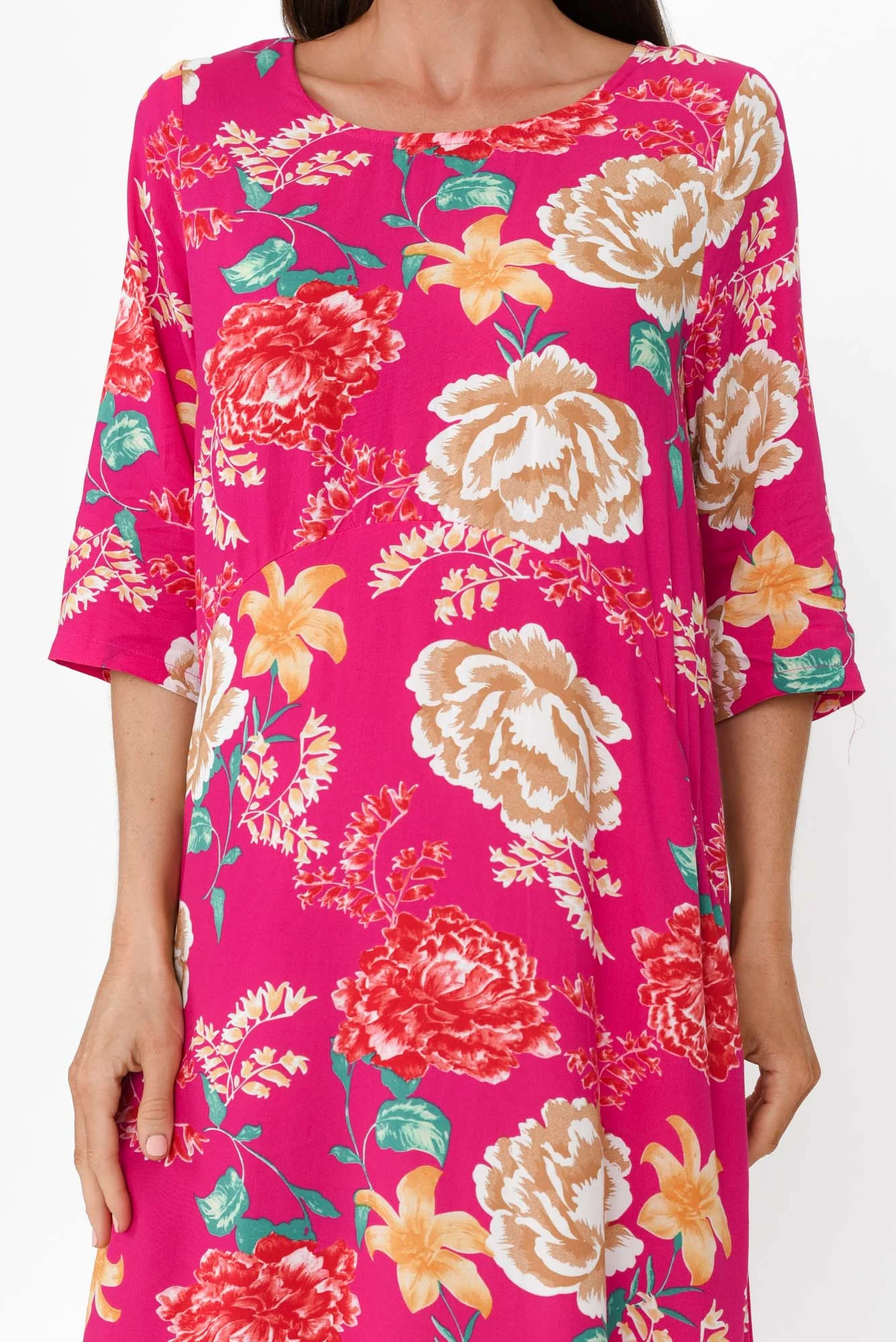 Jordana Pink Floral Pocket Dress