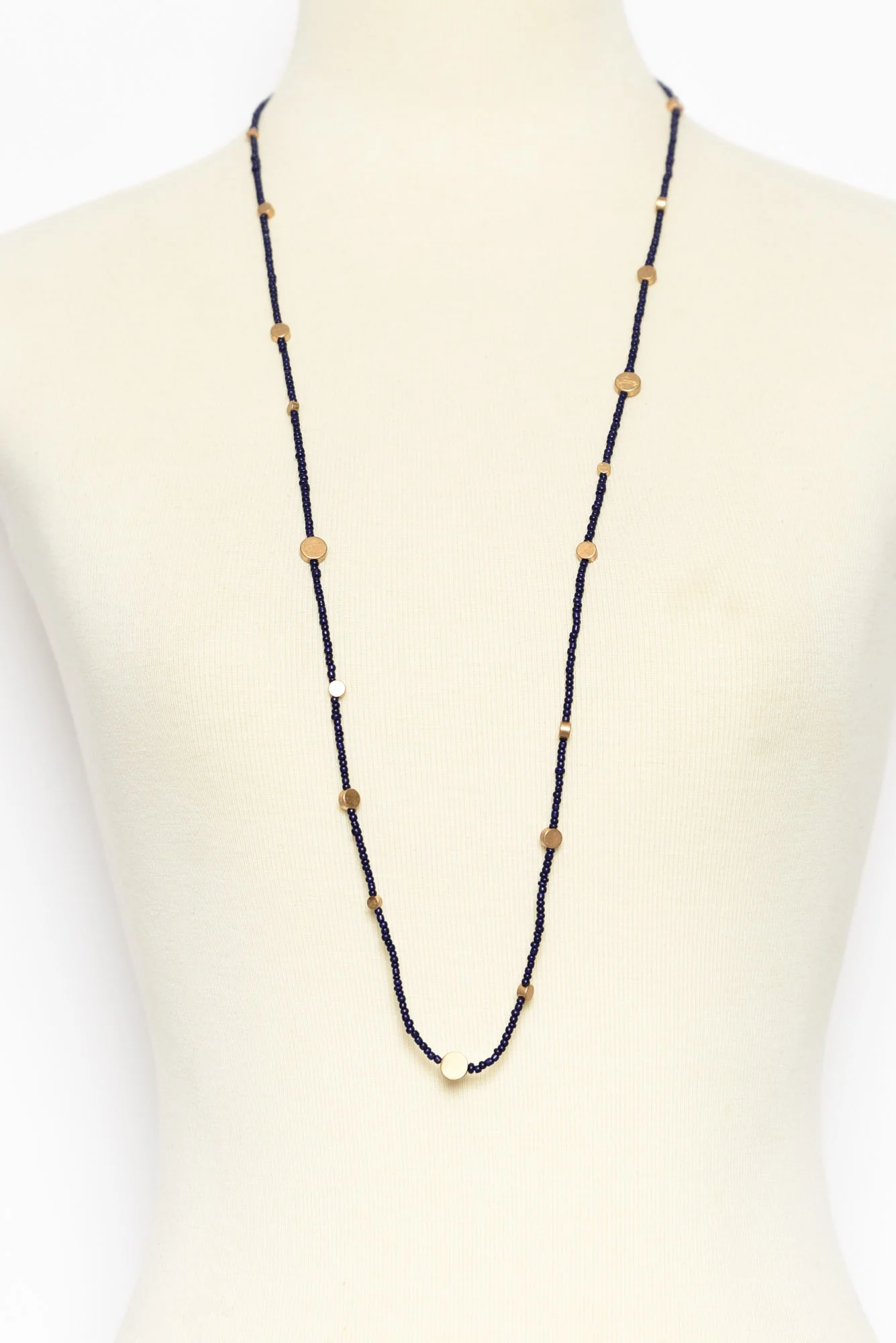 Lura Navy Beaded Necklace