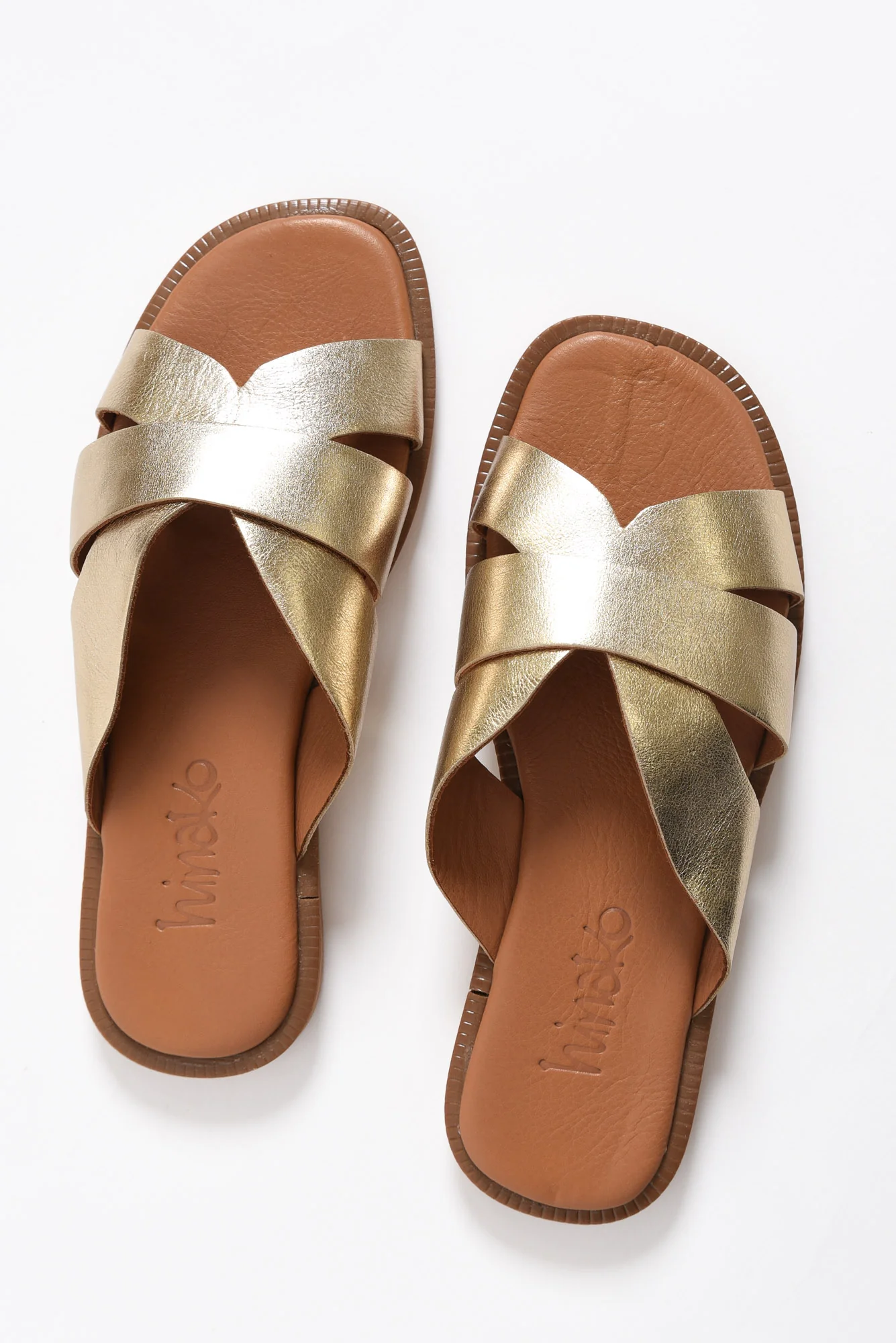 Adelaide Gold Leather Slide