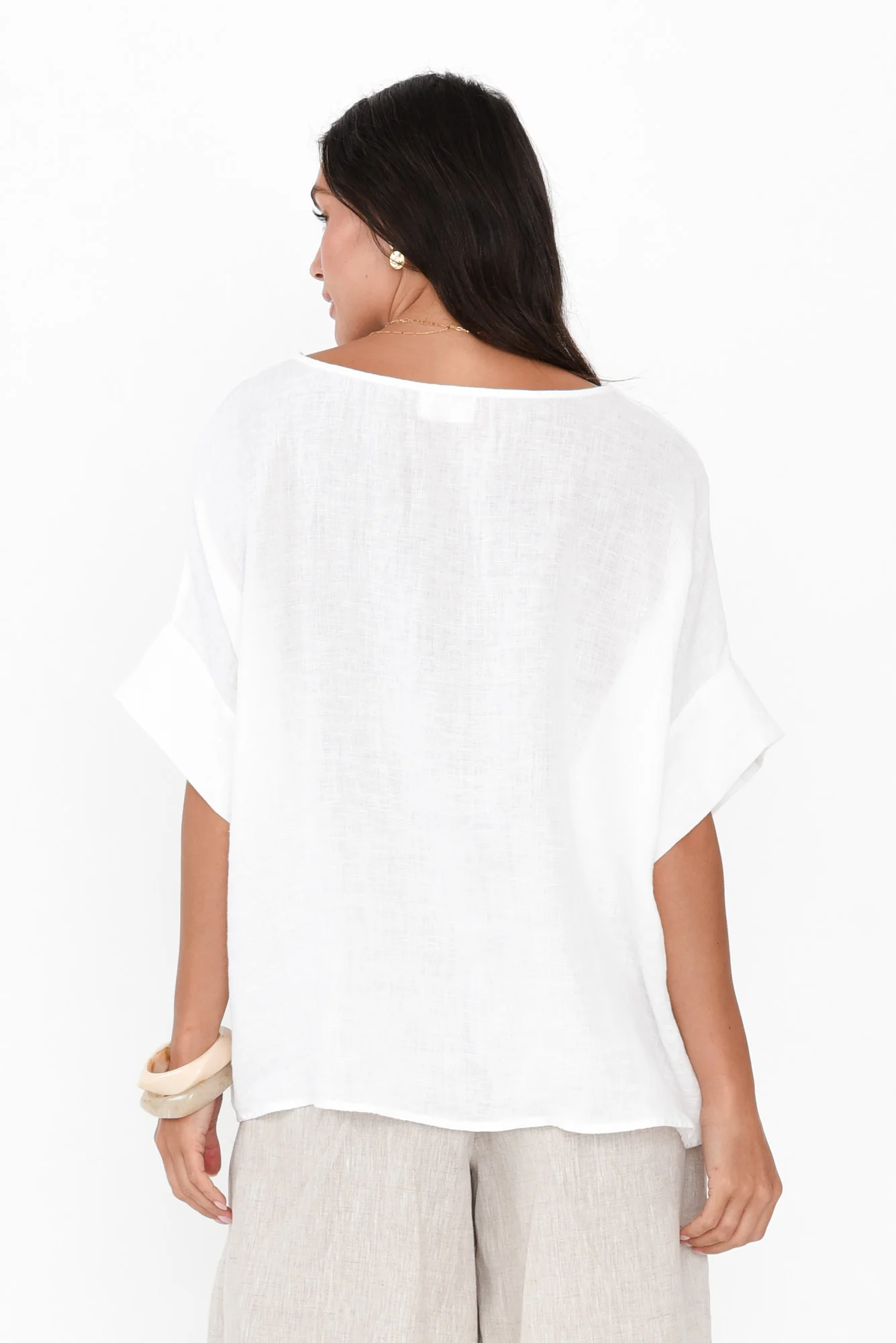 Kiro White Linen Top