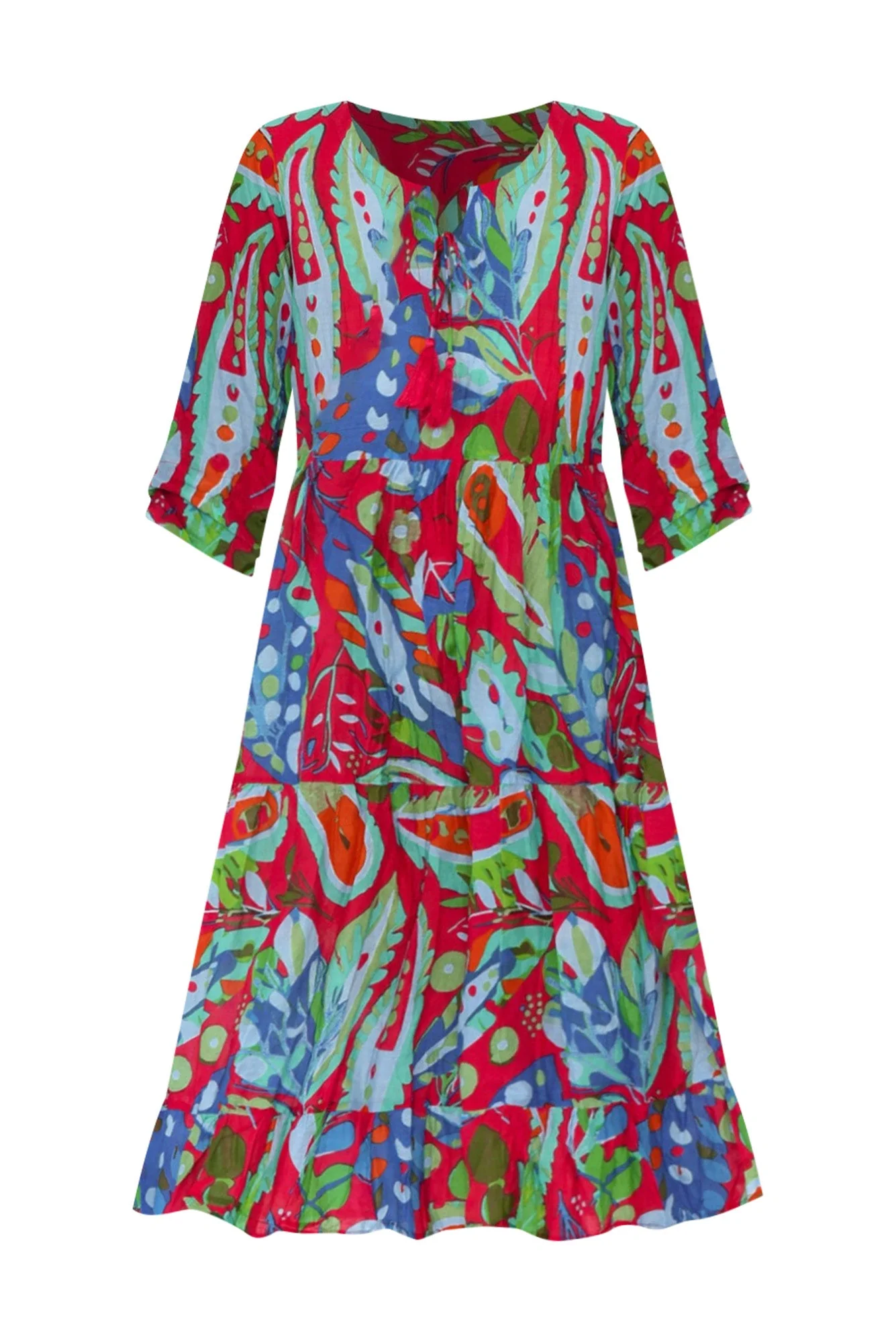 Milana Pink Garden Crinkle Cotton Dress