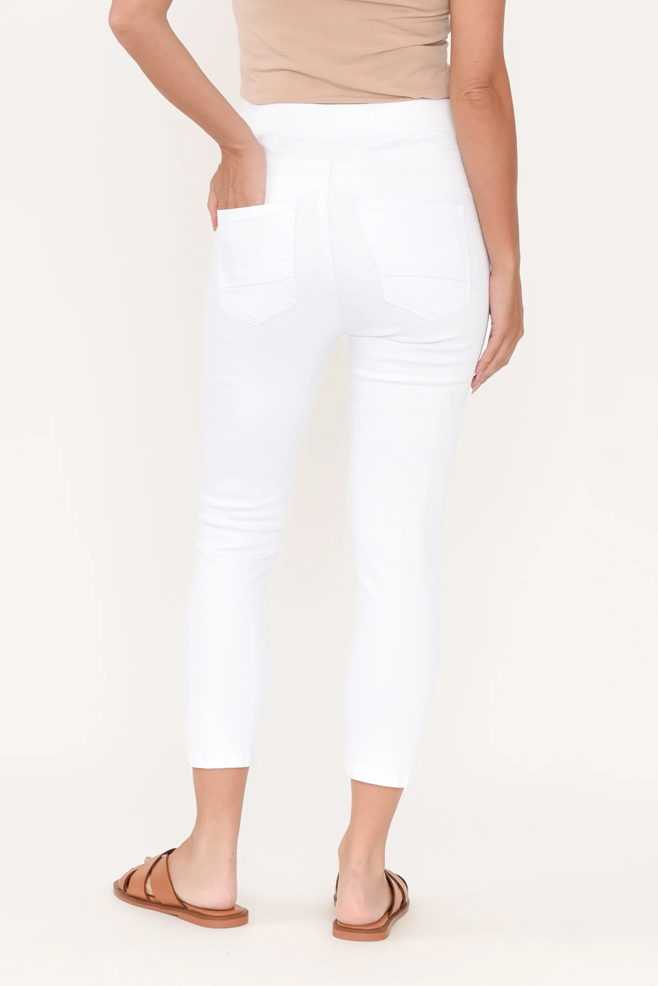 Bella White Cotton Stretch Jeans