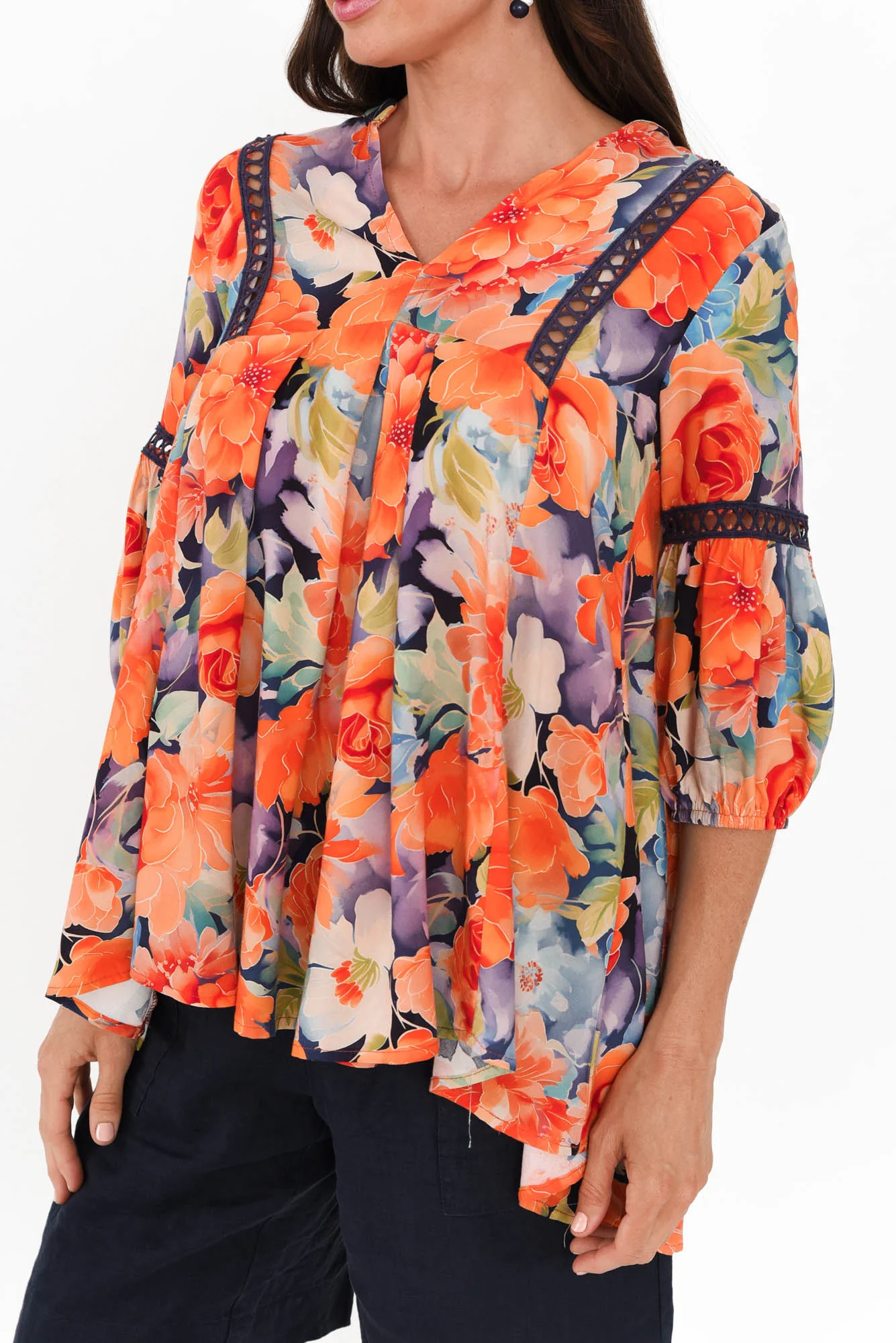 Primrose Orange Floral Top