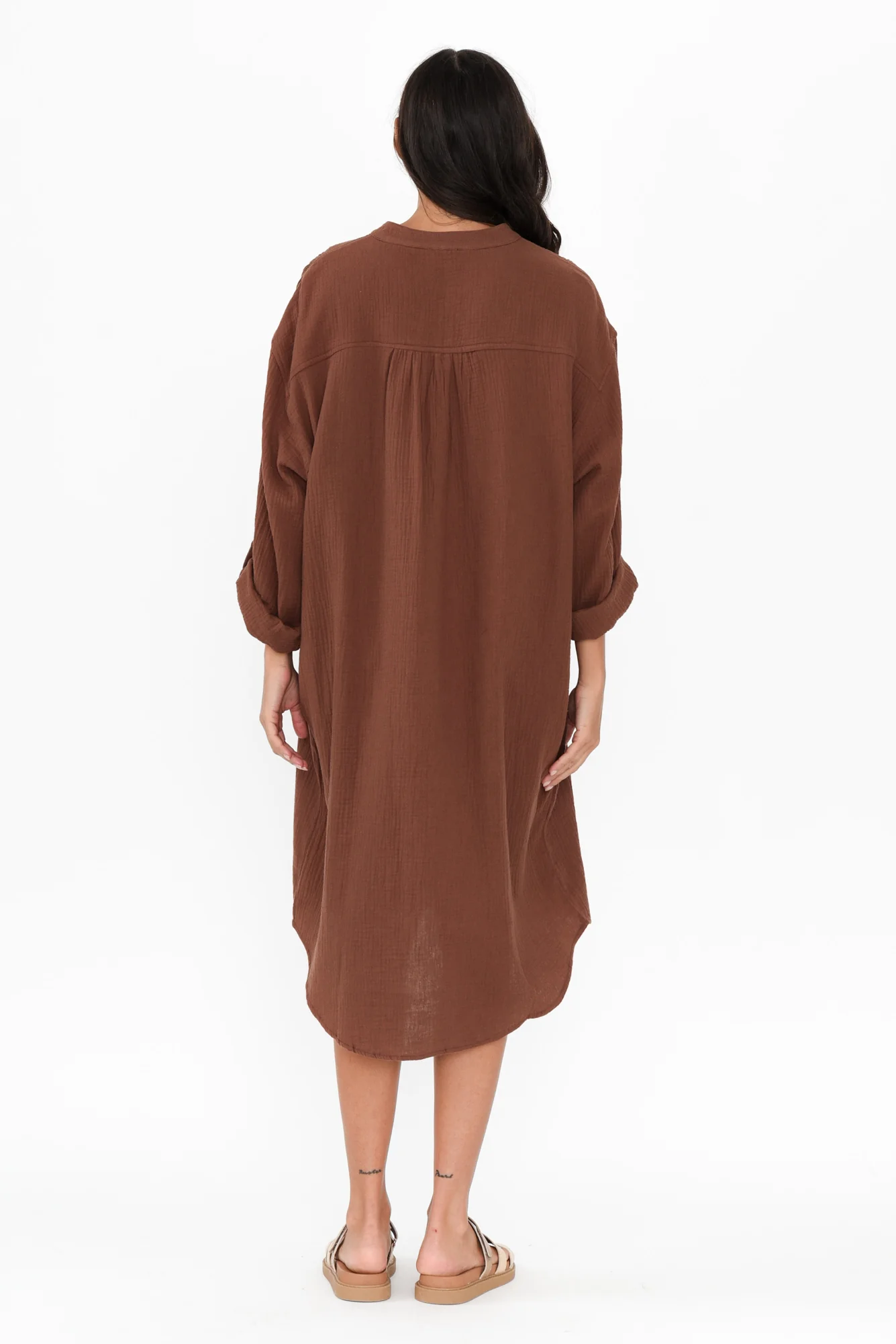 Tropez Mocha Cotton Cheesecloth Kaftan