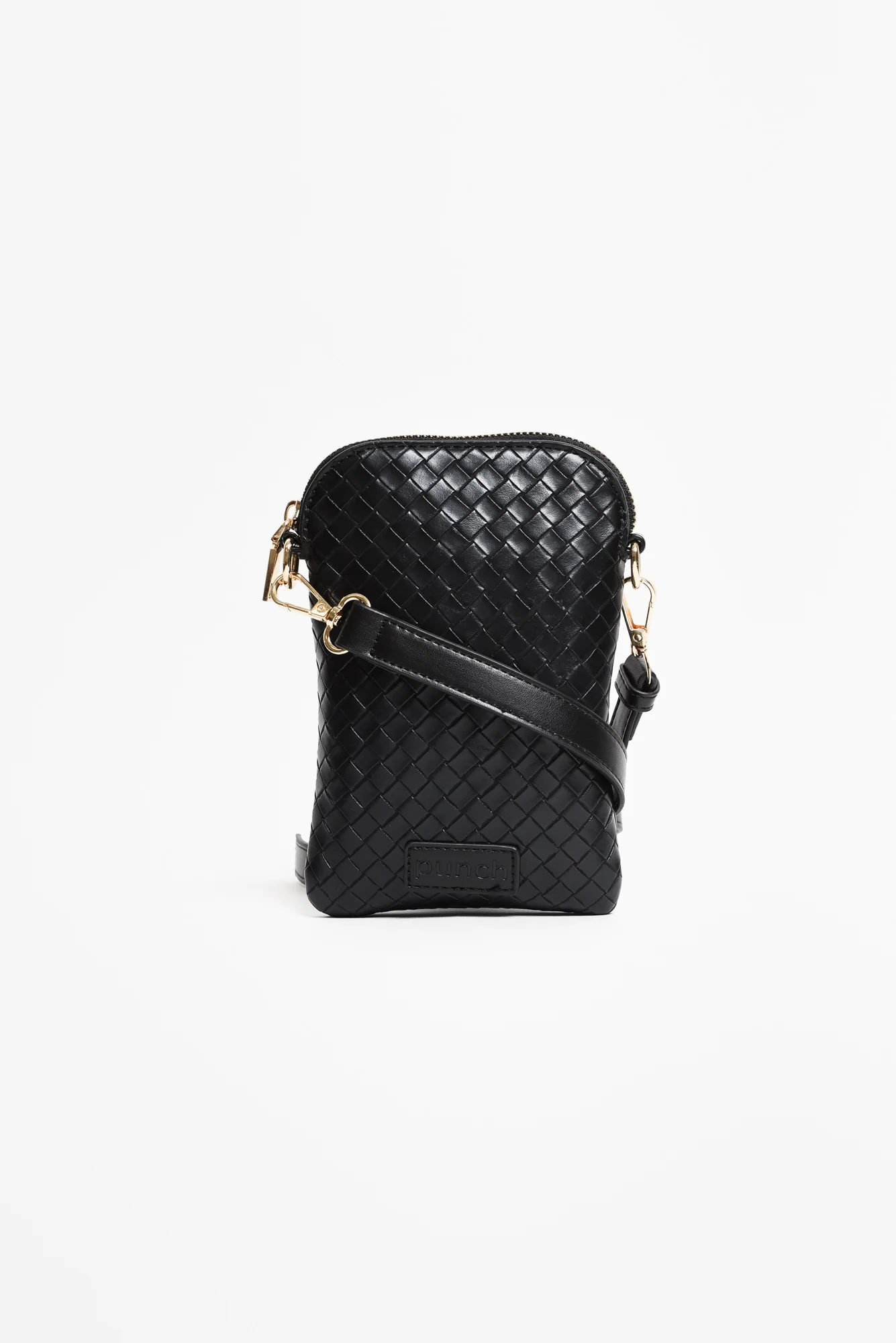 Jazz Black Woven Walker Crossbody Bag