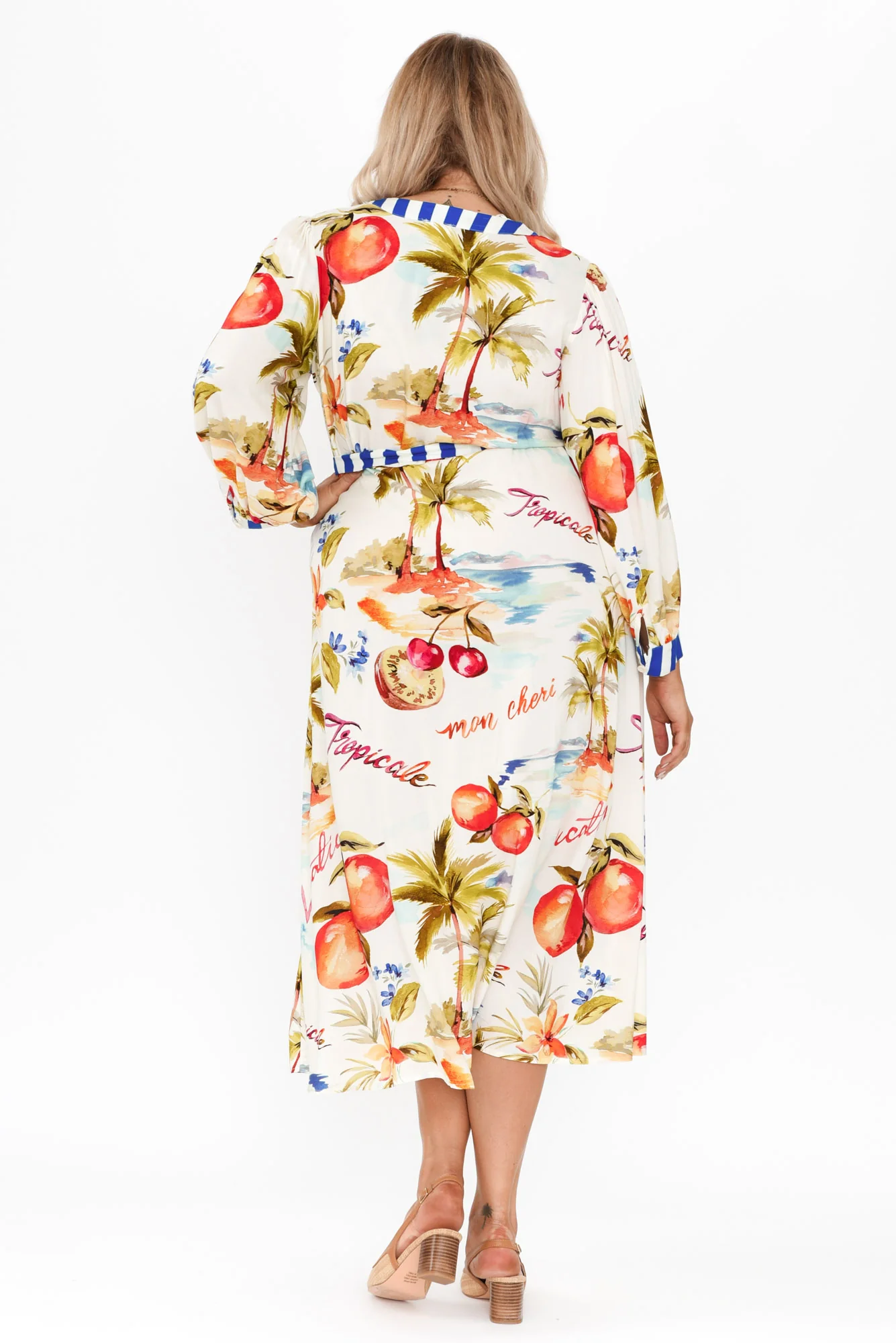 Sennia White Tropical Tie Dress