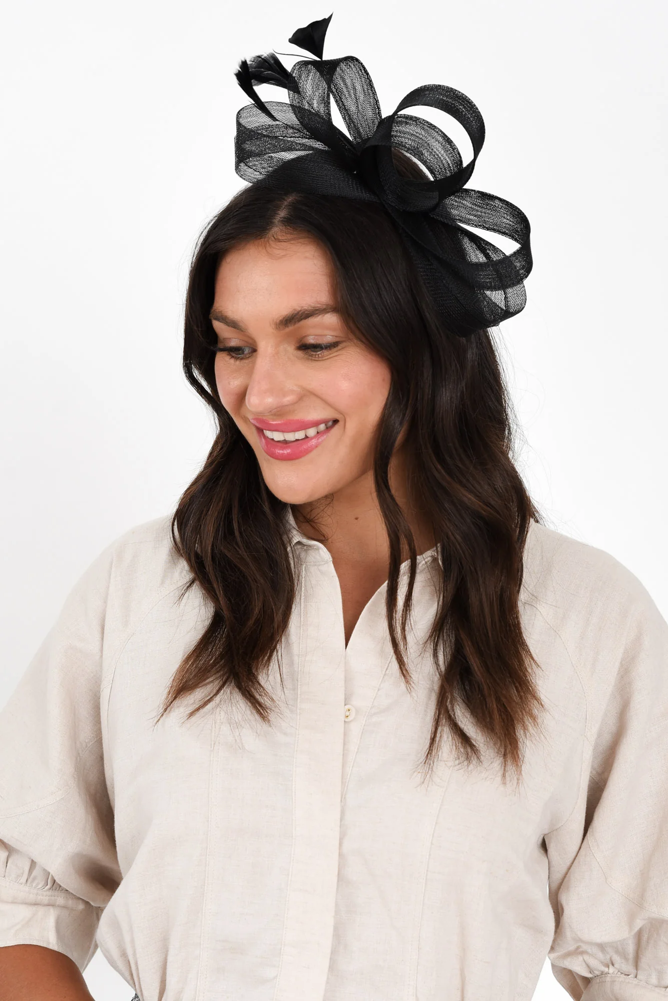 Nyla Black Feather Fascinator