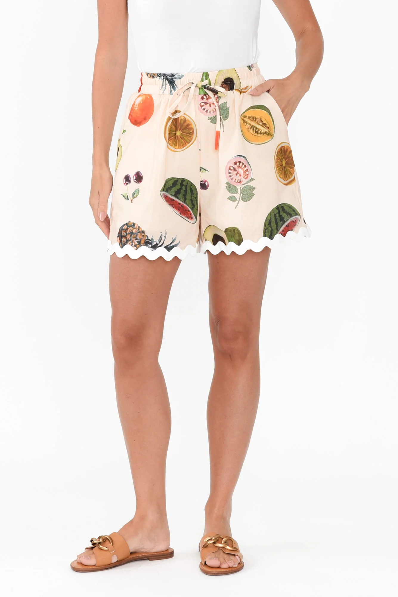 Henrik Blush Fruity Linen Cotton Shorts