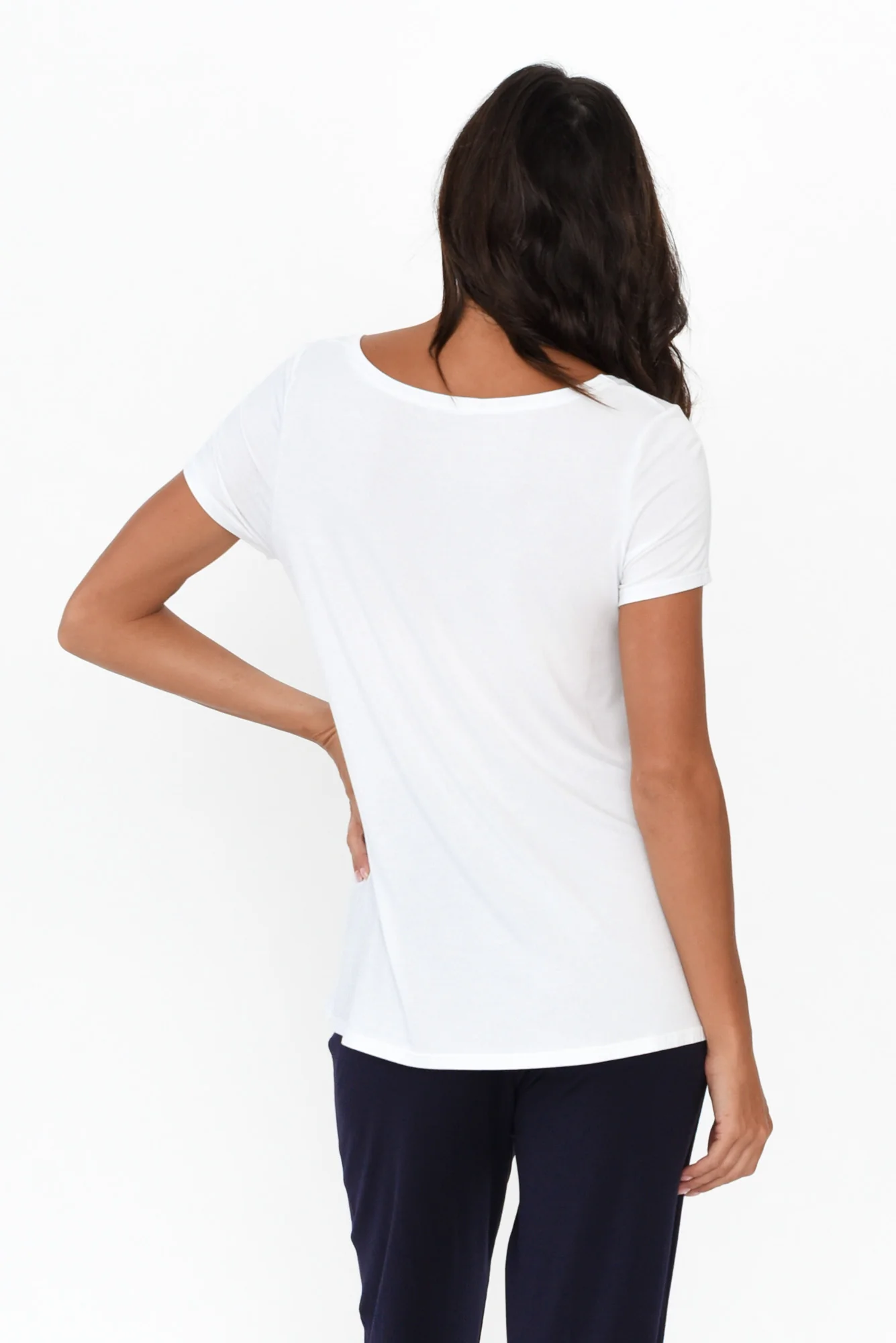 White Micro Modal Swing Tee