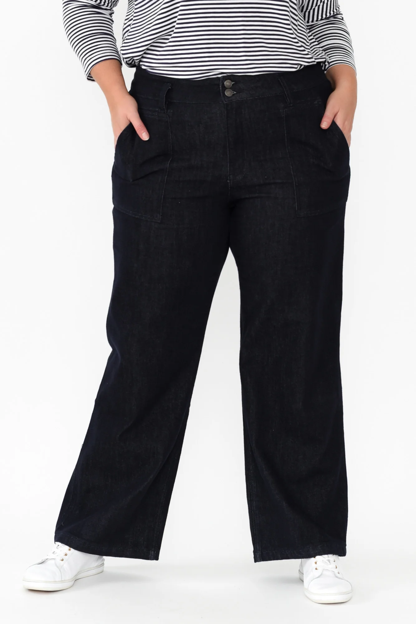 Orwell Dark Blue Wide Leg Jeans