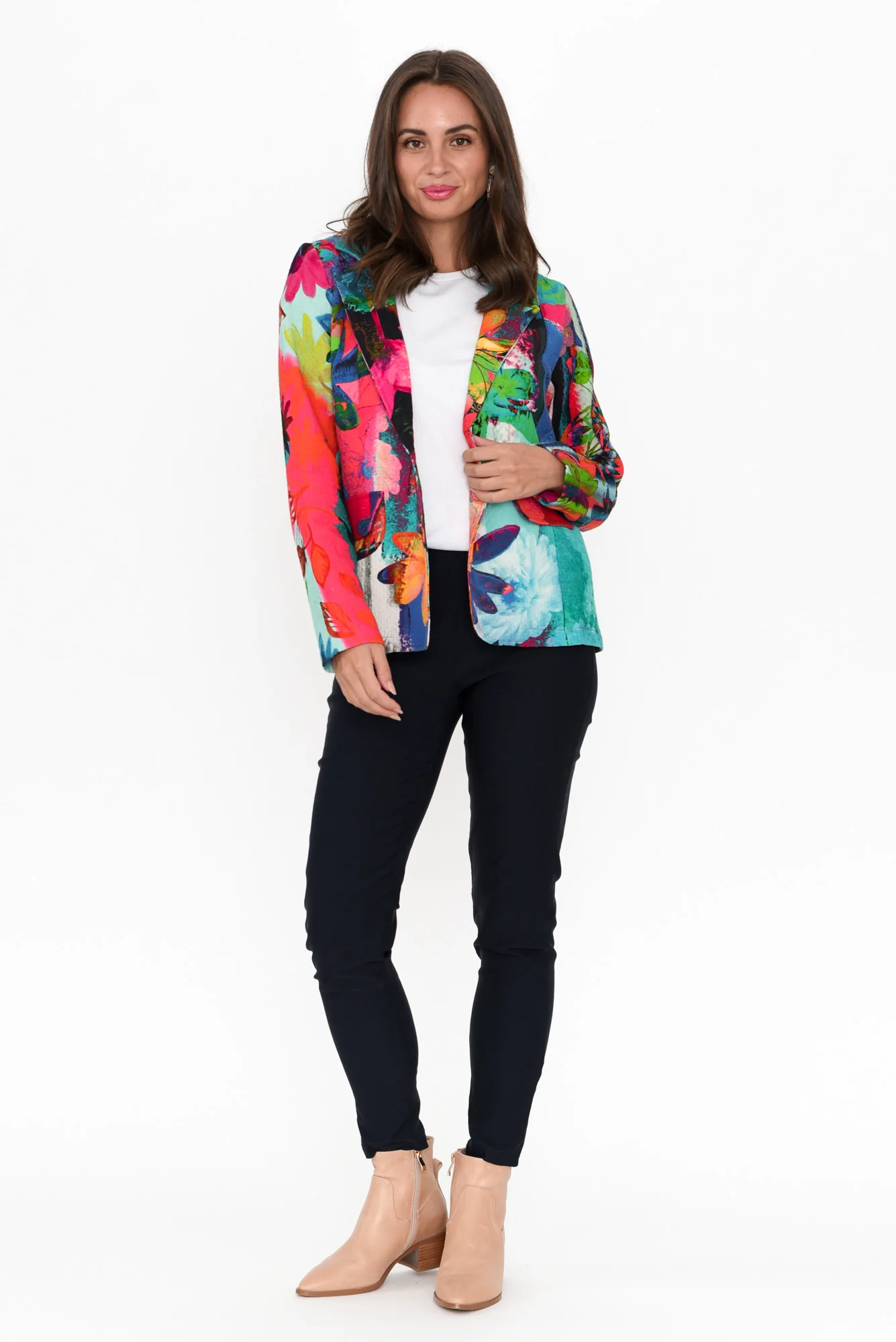 Dunstan Pink Flower Cotton Blazer