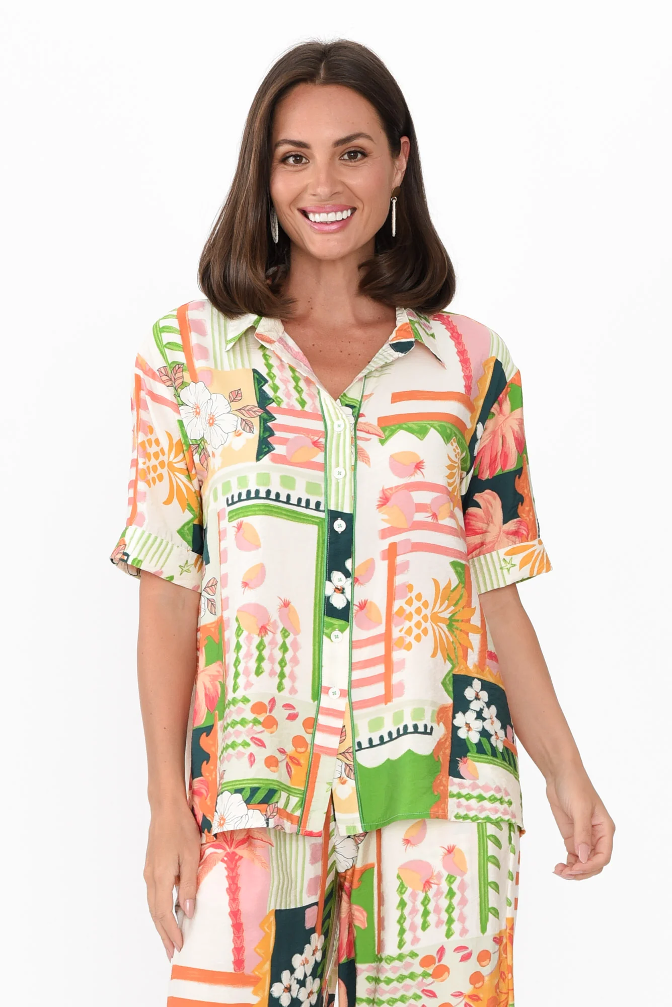 Cancun Green Tropical Shirt